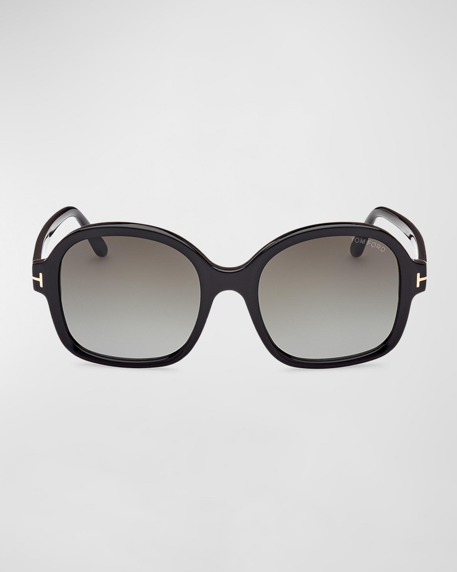 TOM FORD Delphine-02 Gradient Round Acetate Sunglasses  display picture 1