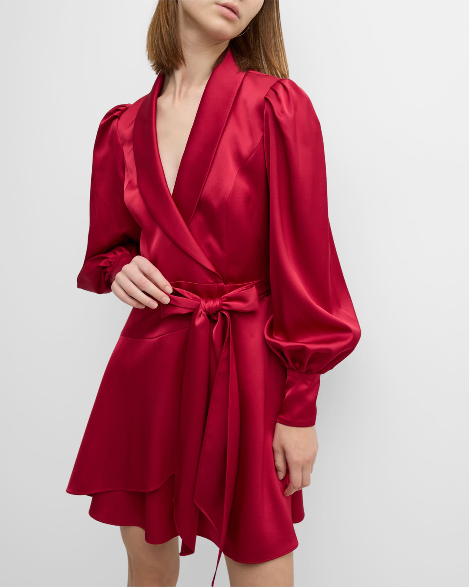 shawl collar wrap dress
