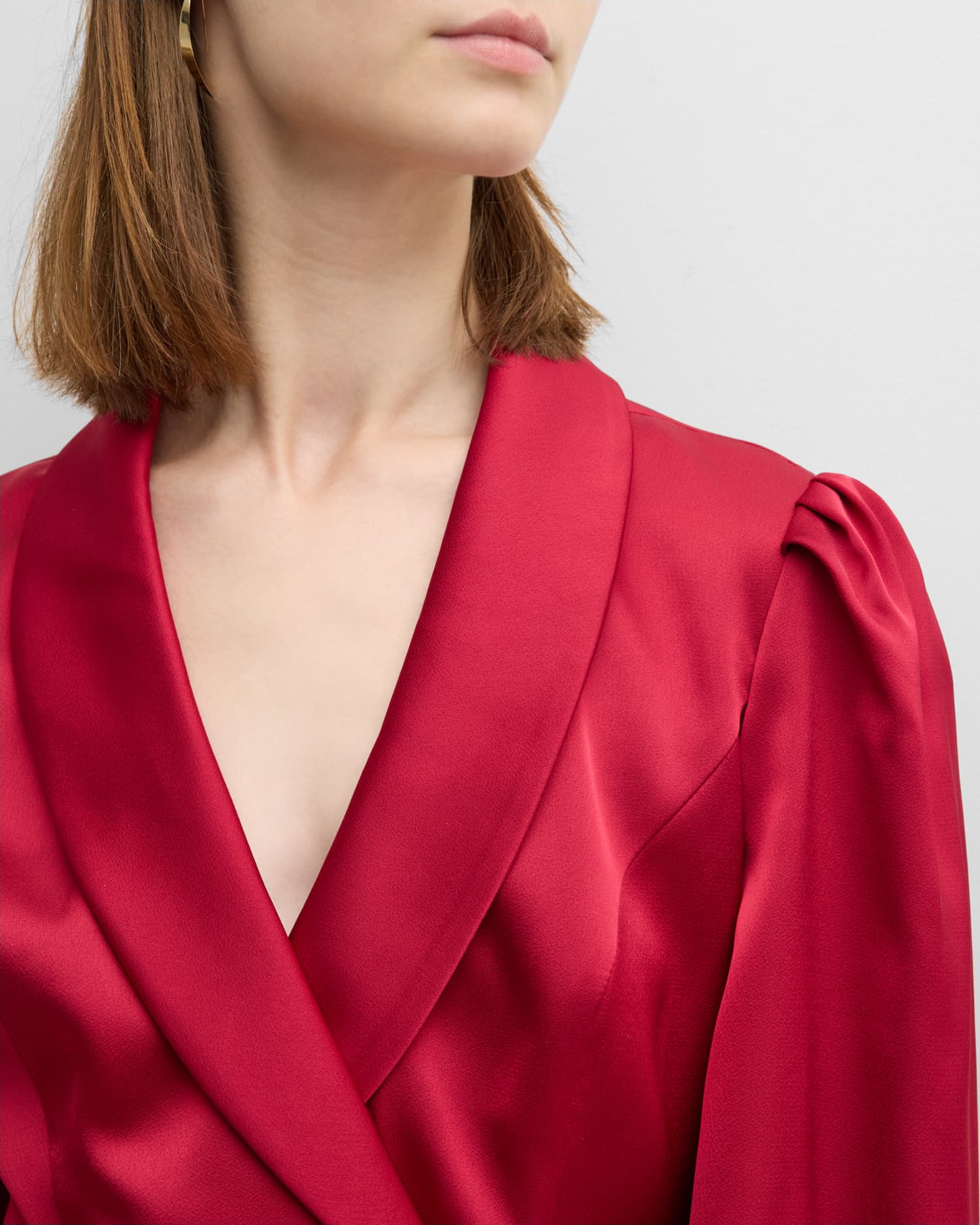 shawl collar wrap dress