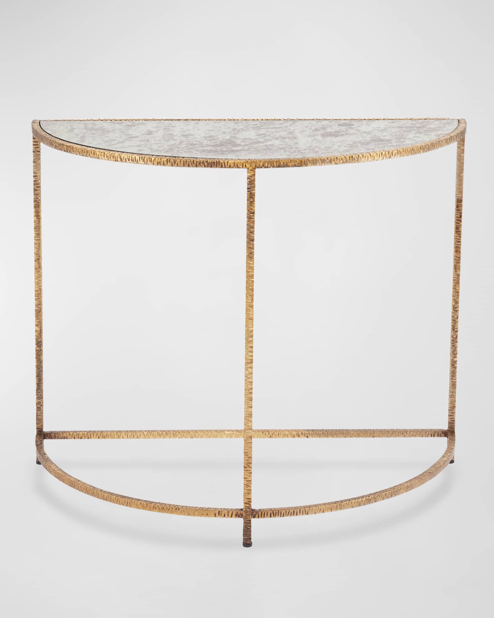 Emily distressed hot sale demilune console table