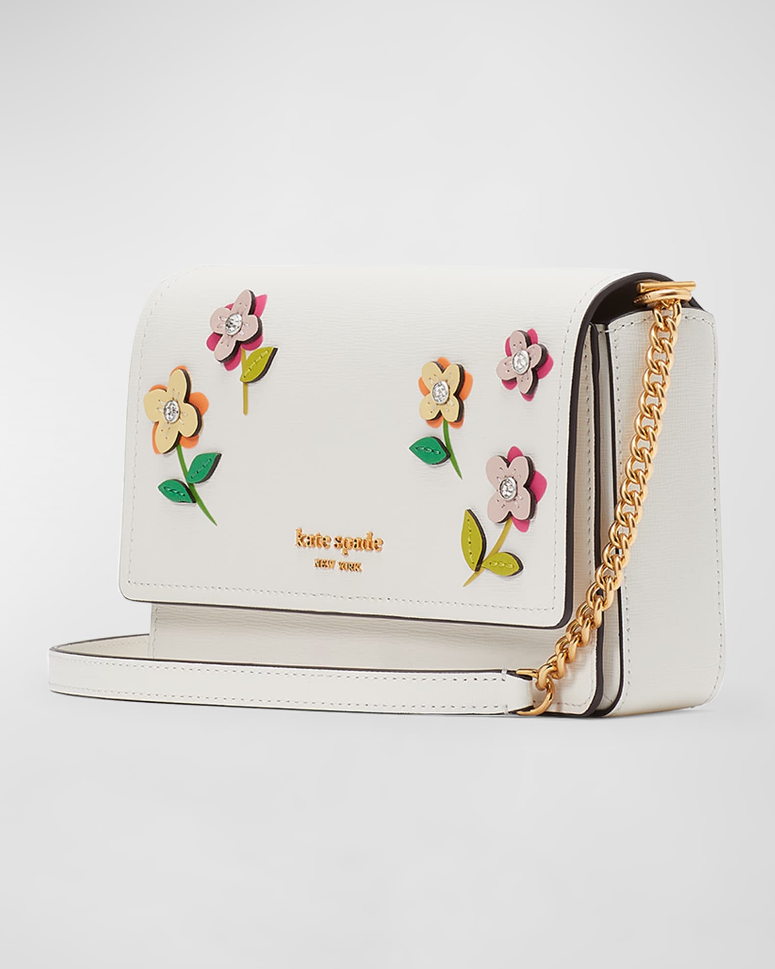 kate spade new york in bloom flower leather crossbody bag | Neiman Marcus