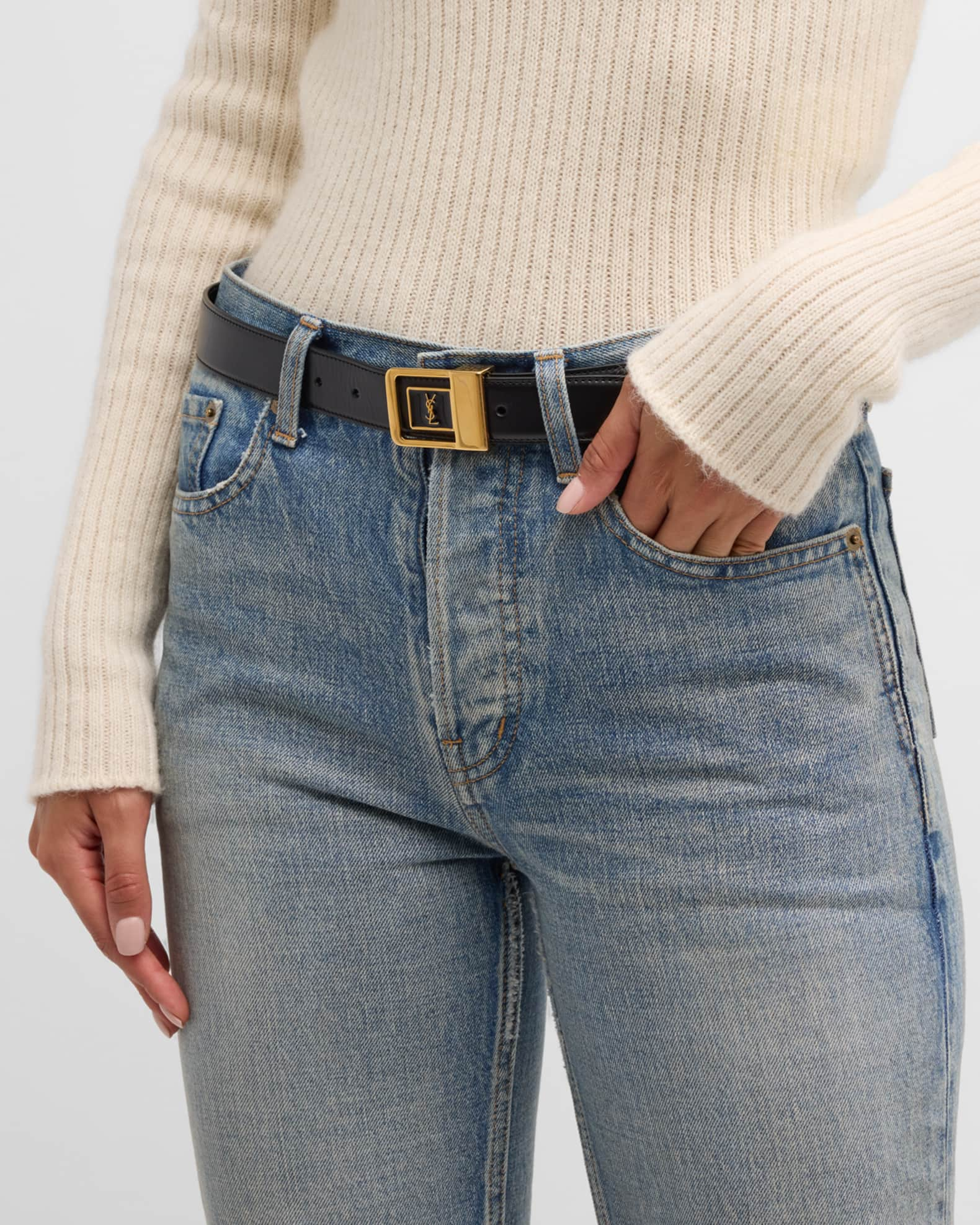 Saint Laurent - Nutmeg Leather YSL Belt