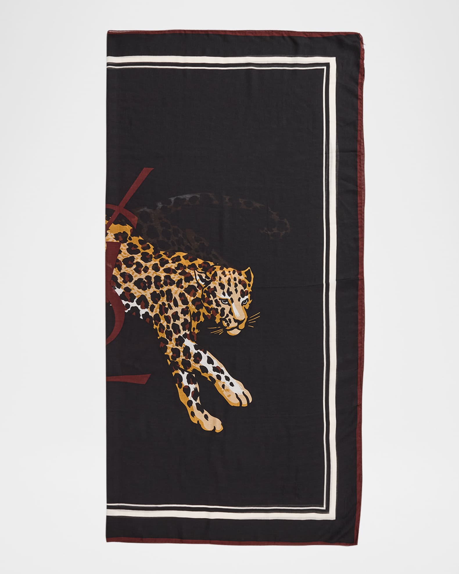 Leopard Cashmere-Blend Square Scarf  0