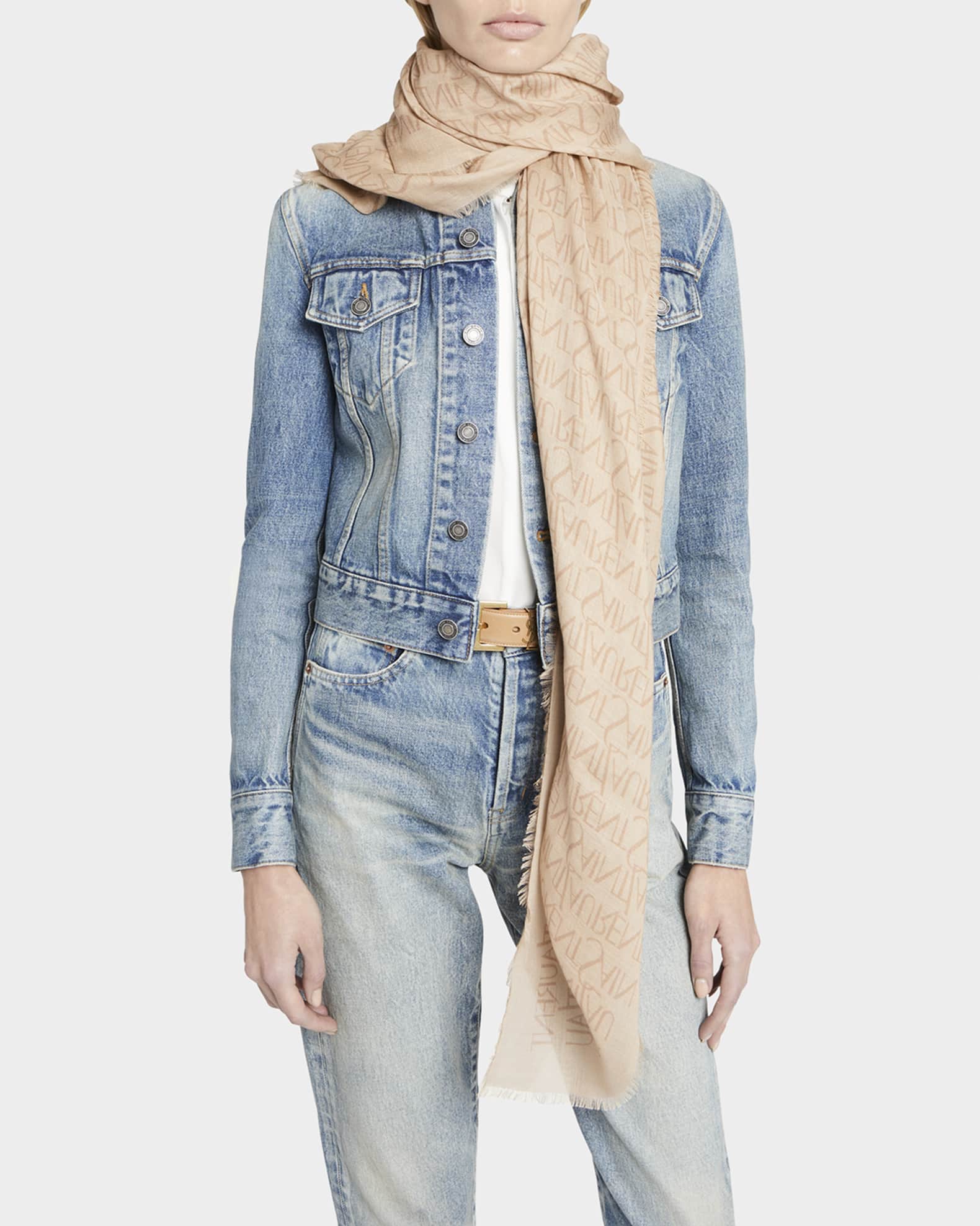 VIP【送料関税込】SAINT LAURENT CASHMERE FRINGED SCARF saint-laurent-cashmere-fringed