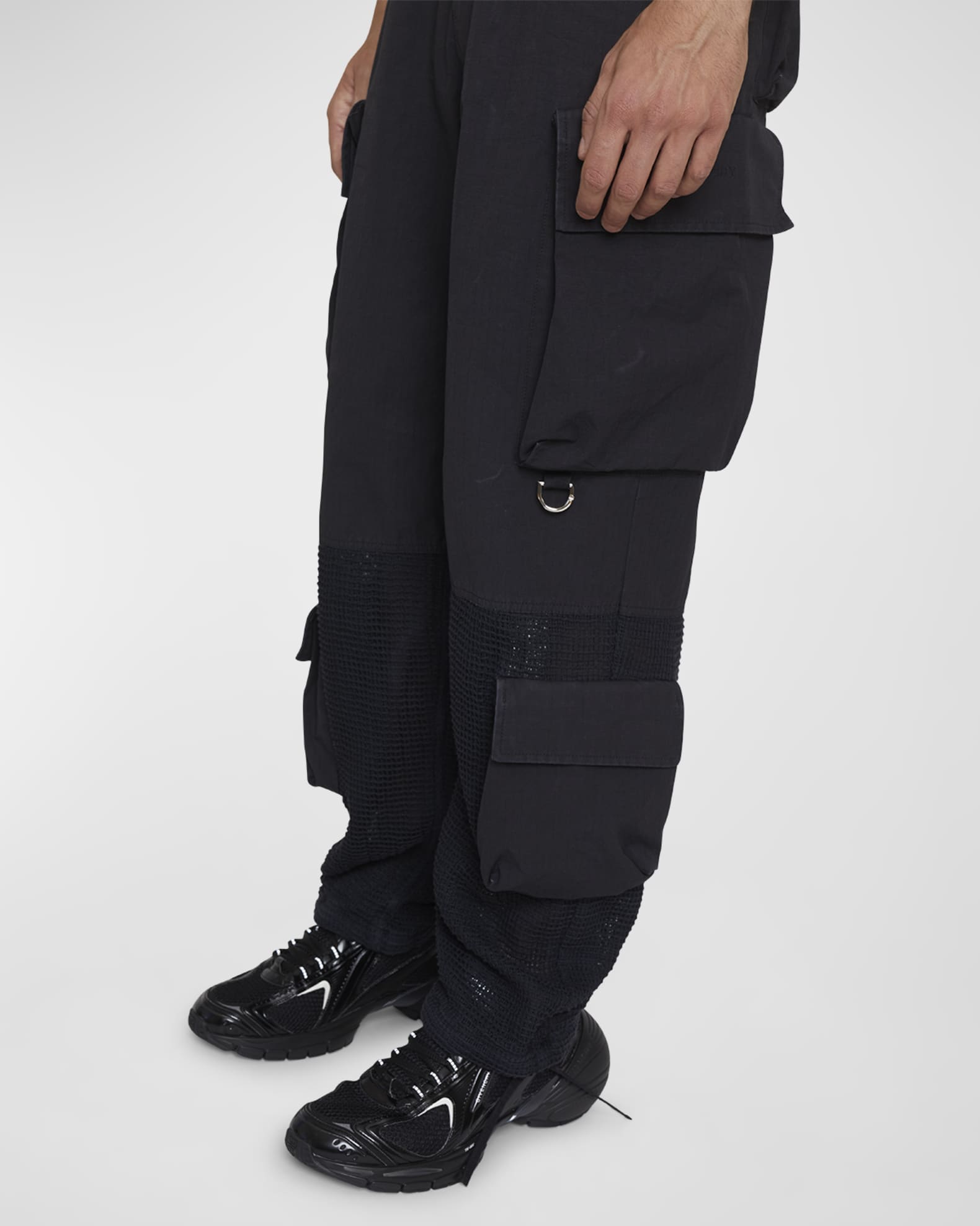Givenchy Men's Half-Mesh Cargo Pants | Neiman Marcus