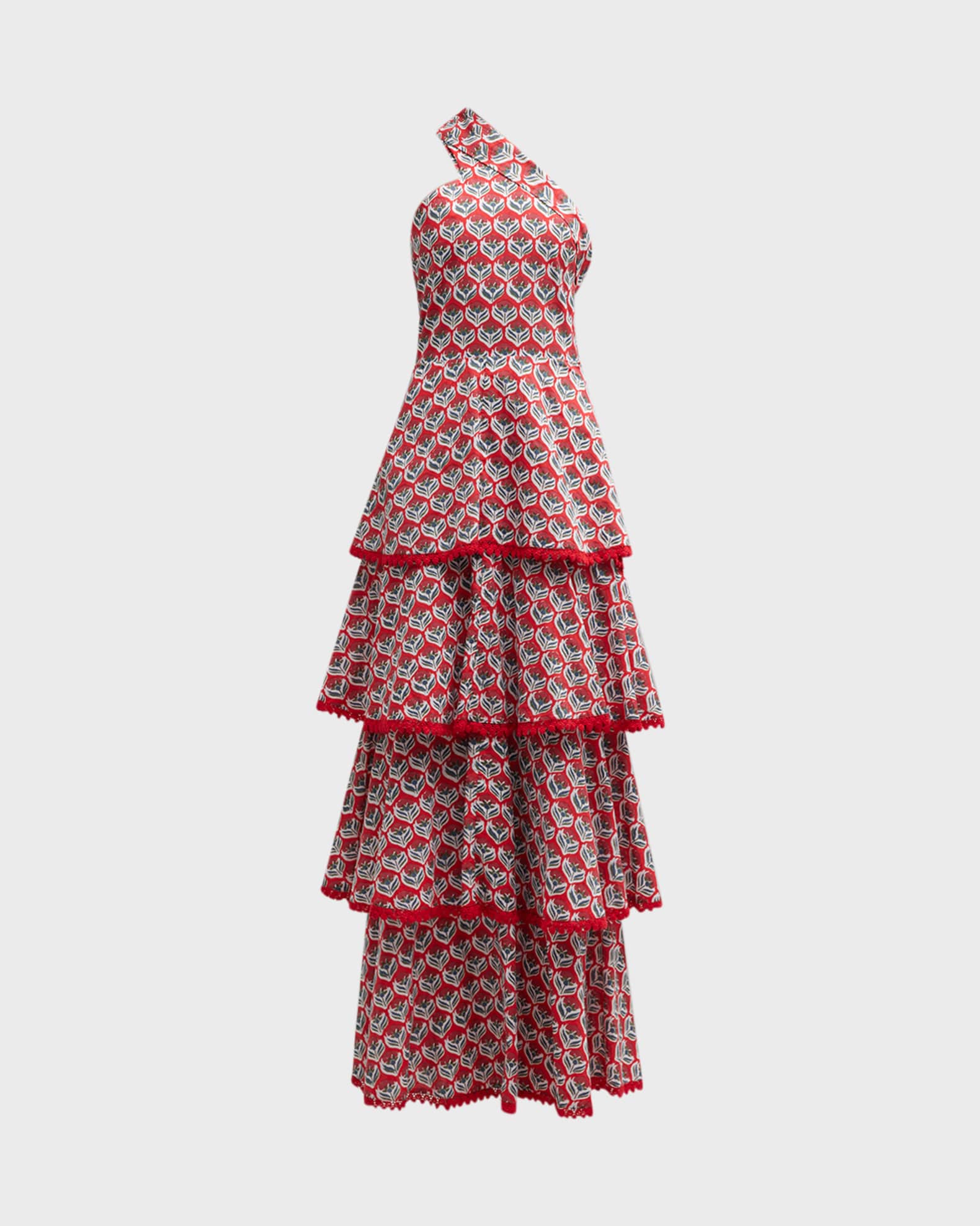 Emma Button Up Lace Tiered Maxi Dress main image 0