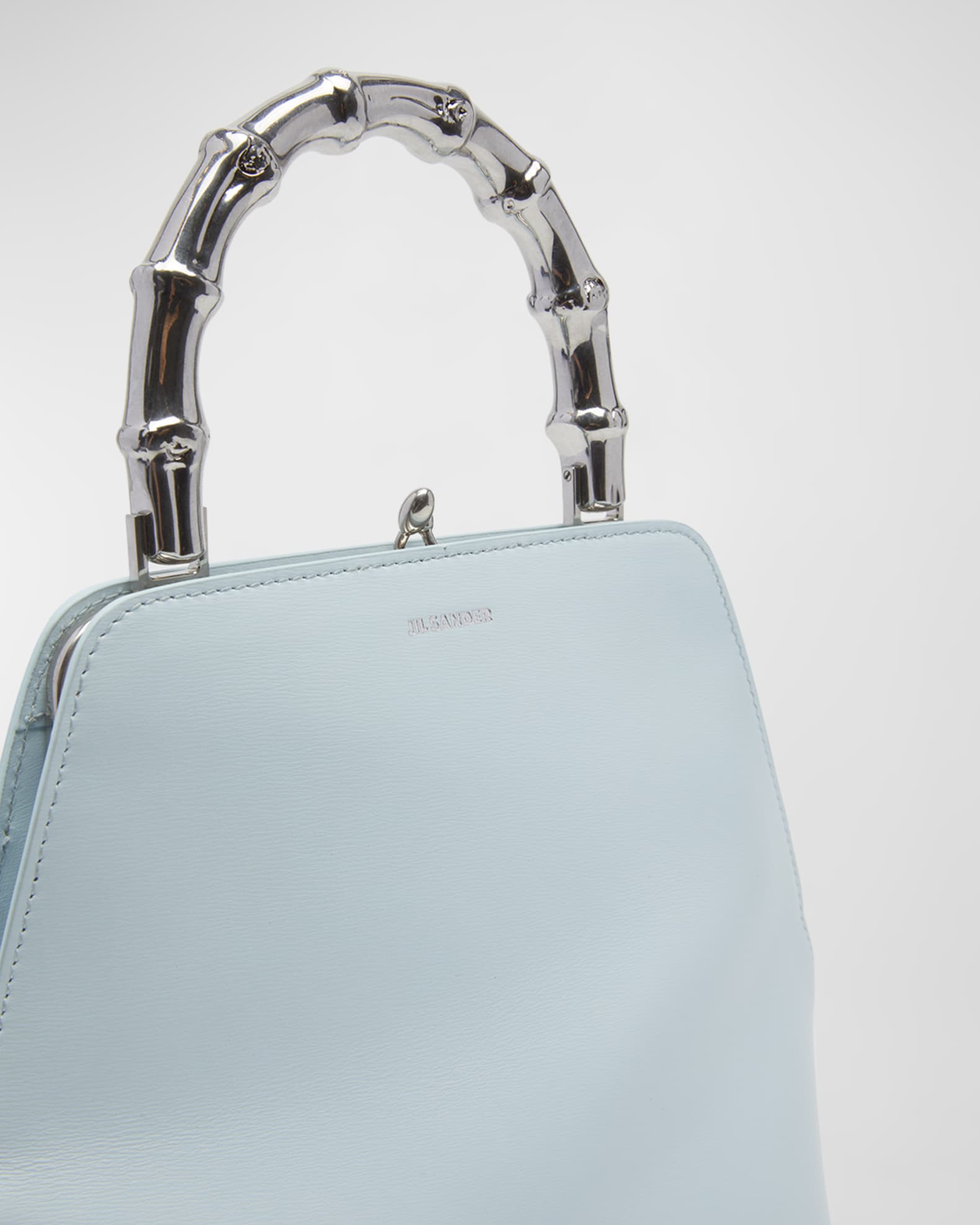 Jil Sander Goji Small Square Bamboo TopHandle Bag Neiman Marcus