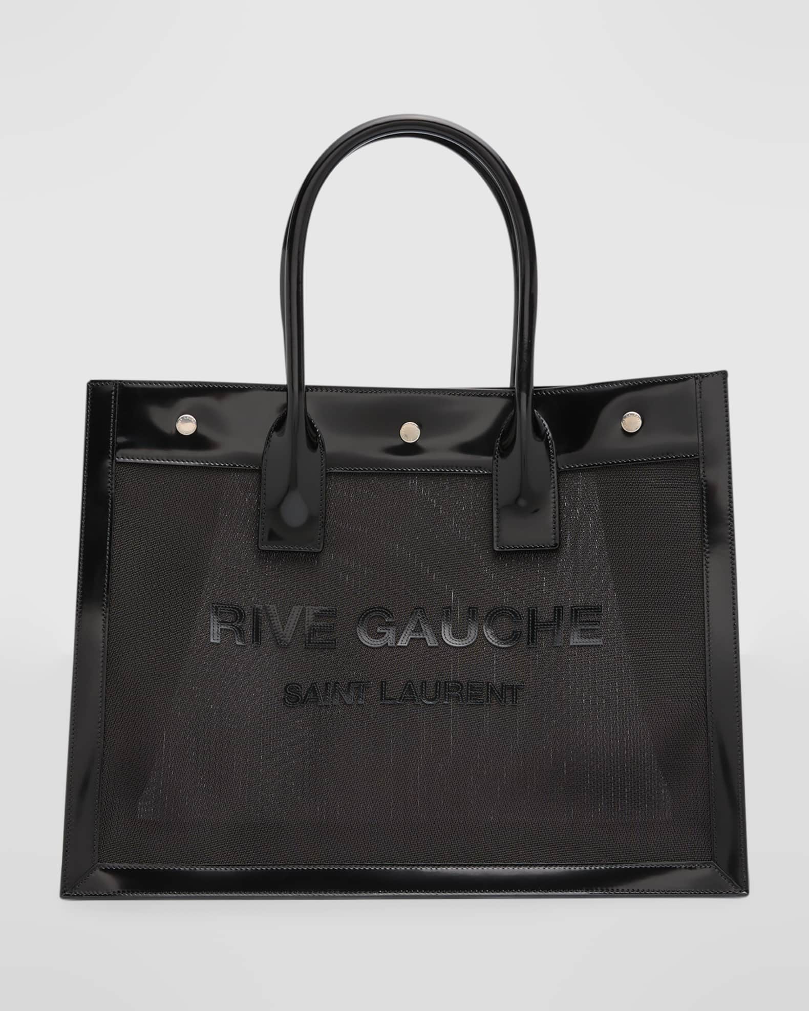 Saint Laurent Rive Gauche Small Tote Bag in Mesh | Neiman Marcus