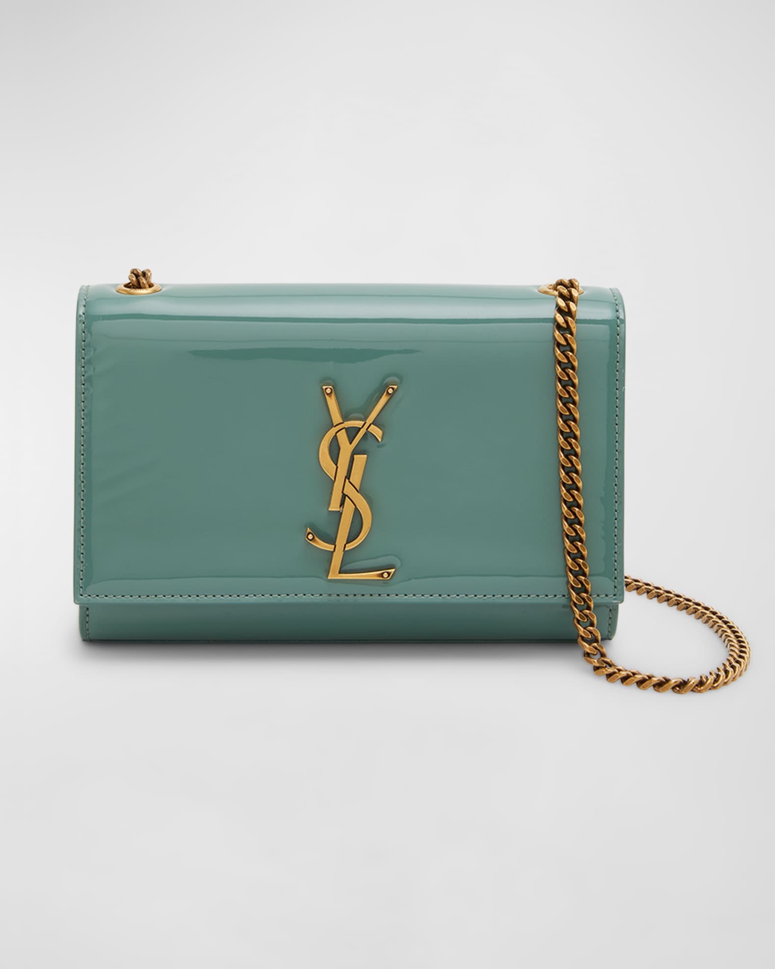 Monogram cabas leather handbag Saint Laurent Green in Leather
