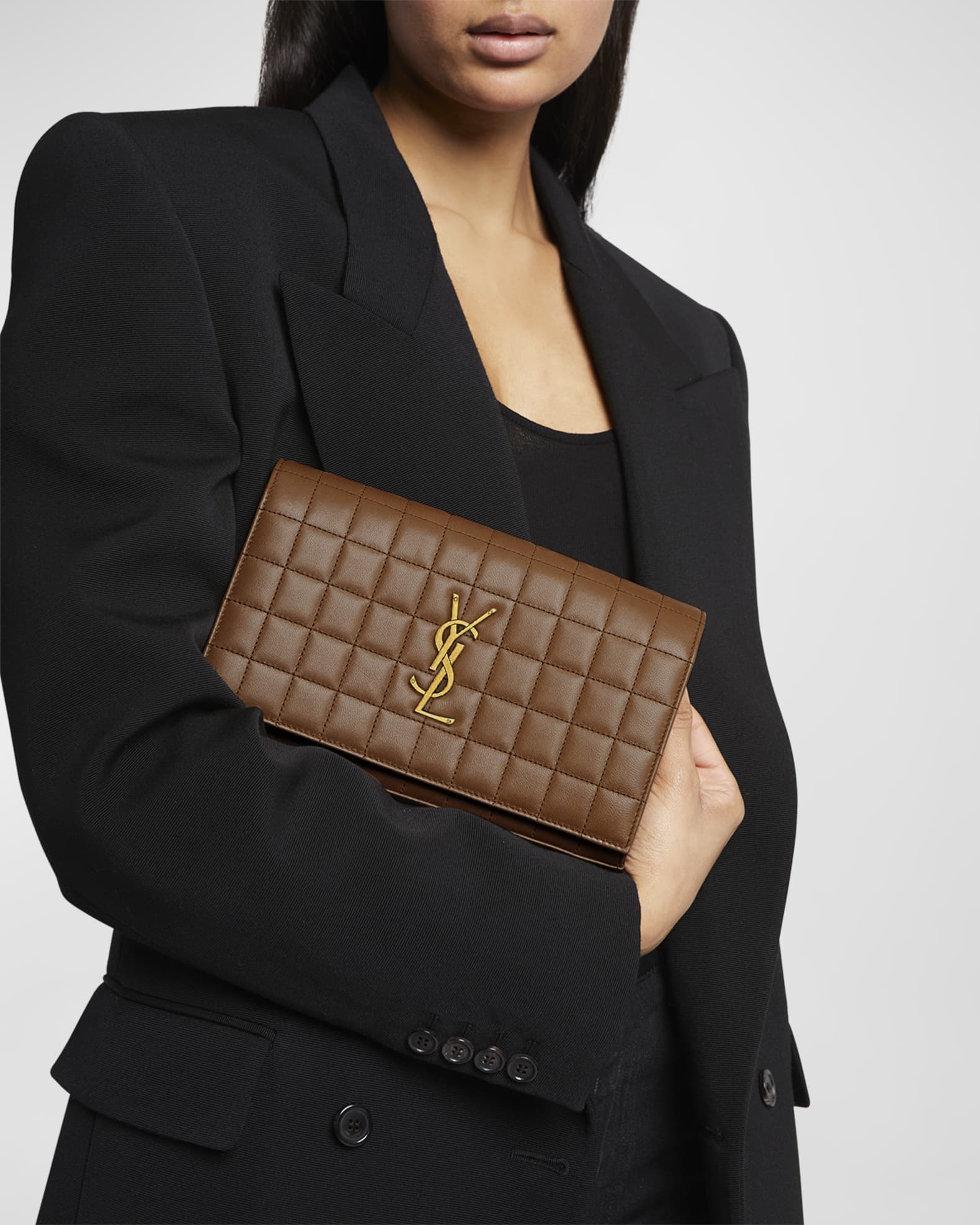 Cassandre ysl monogram leather wallet on chain best sale