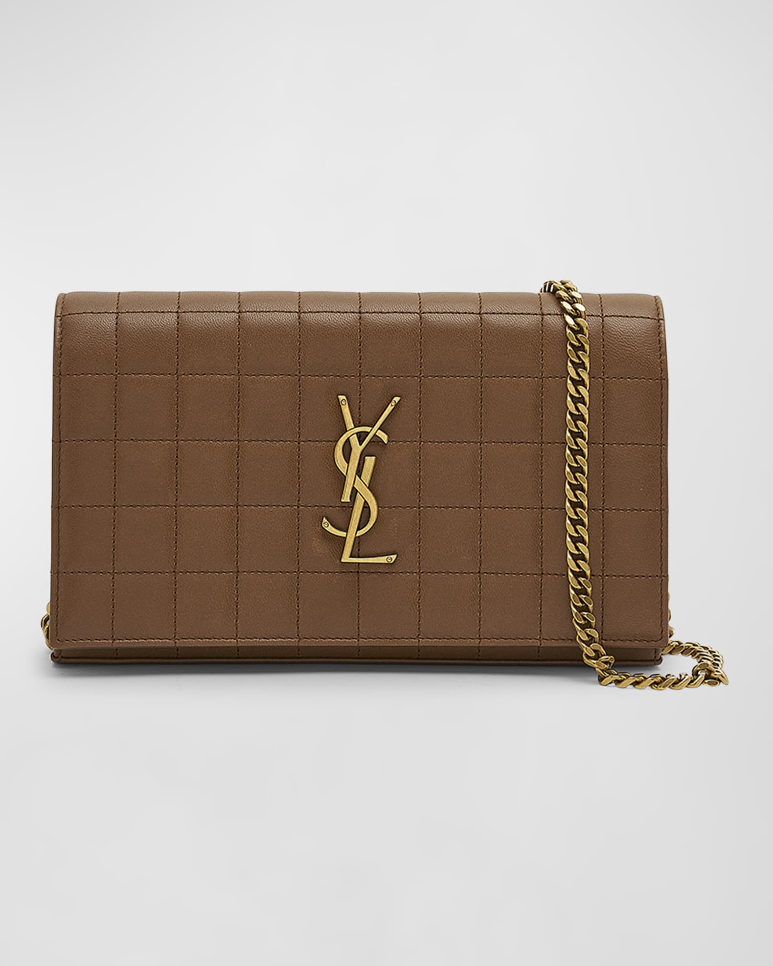 Cassandre YSL Wallet on Chain in Quilted Smooth Leather 0