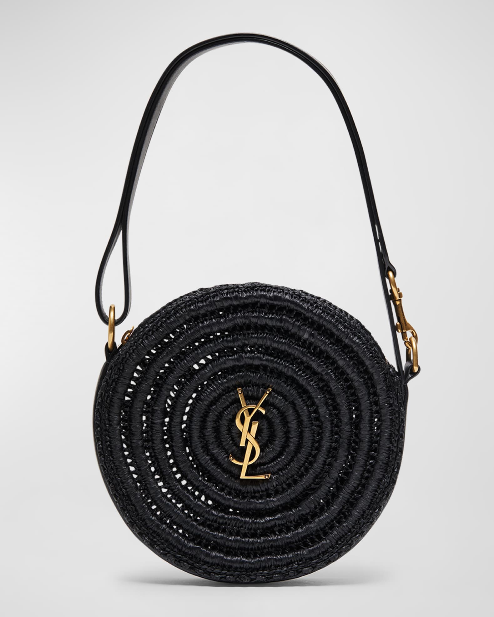 Saint laurent lou raffia and leather shoulder bag clearance