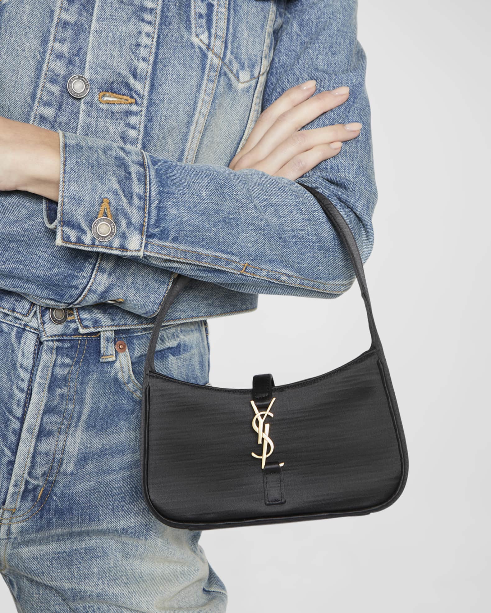 Saint Laurent Le 5 A 7 Mini YSL Shoulder Bag in Satin