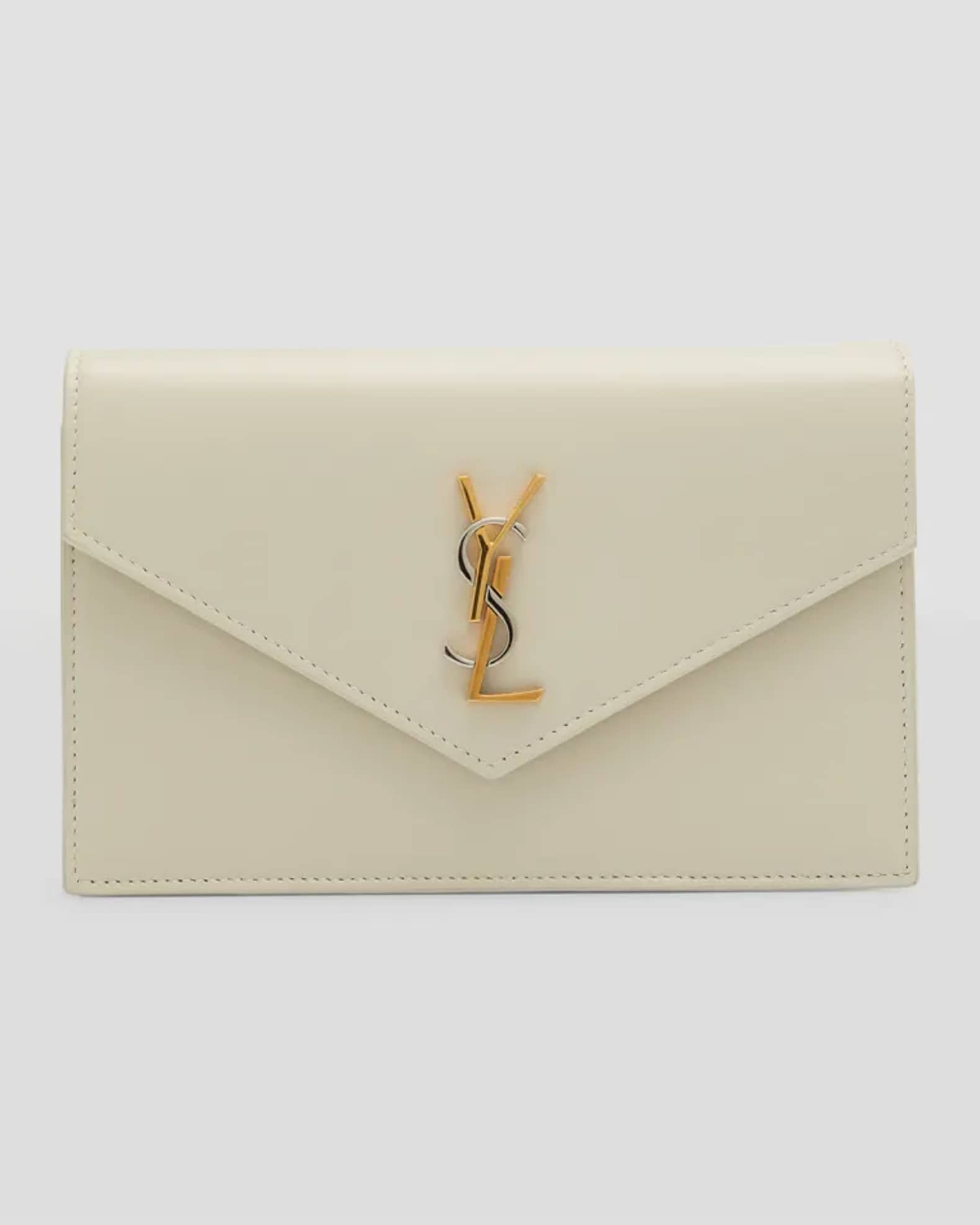 Saint Laurent YSL Monogram Wallet on Chain in Smooth Leather | Neiman ...