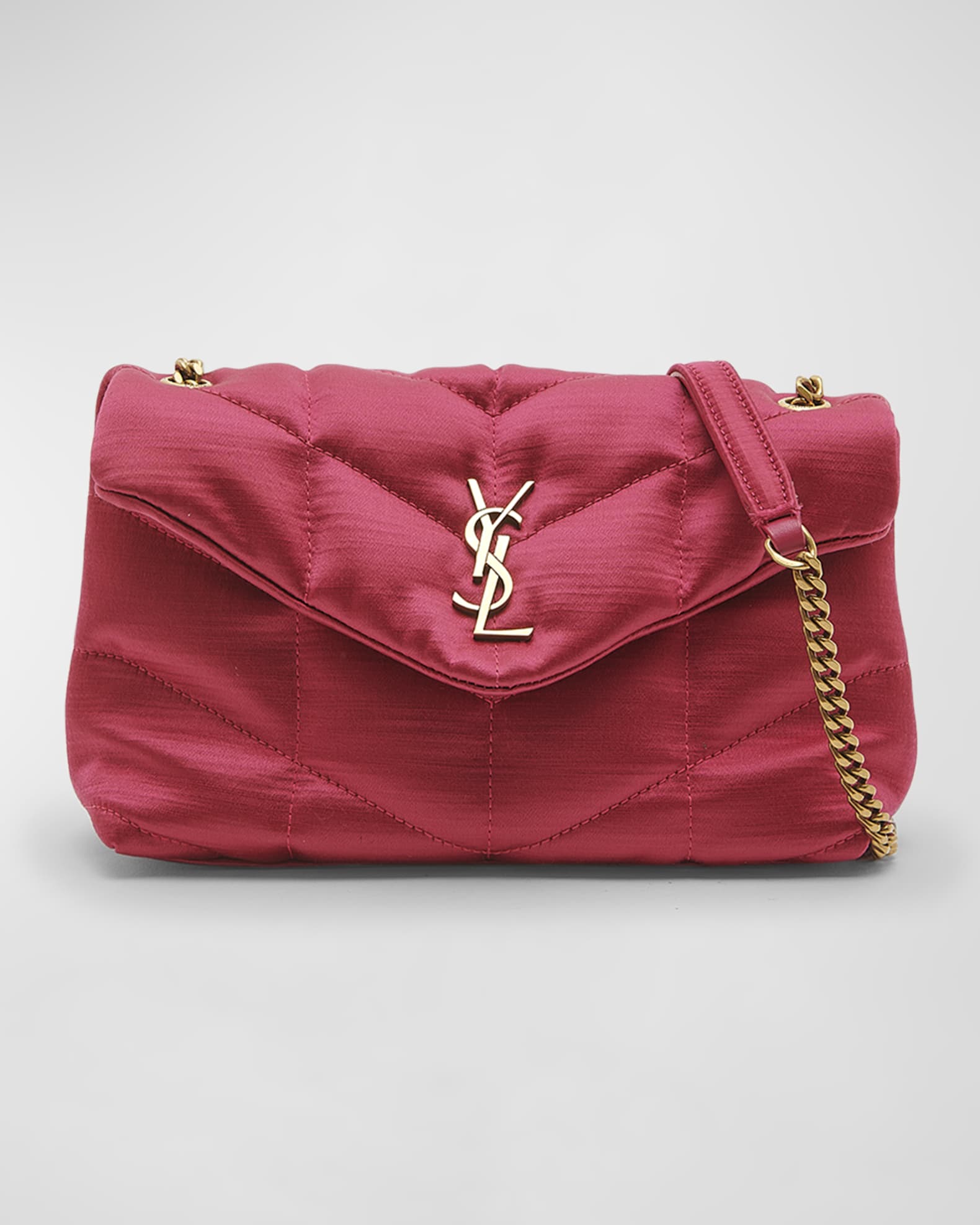 Saint Laurent Loulou Puffer Small Shoulder Bag in Red