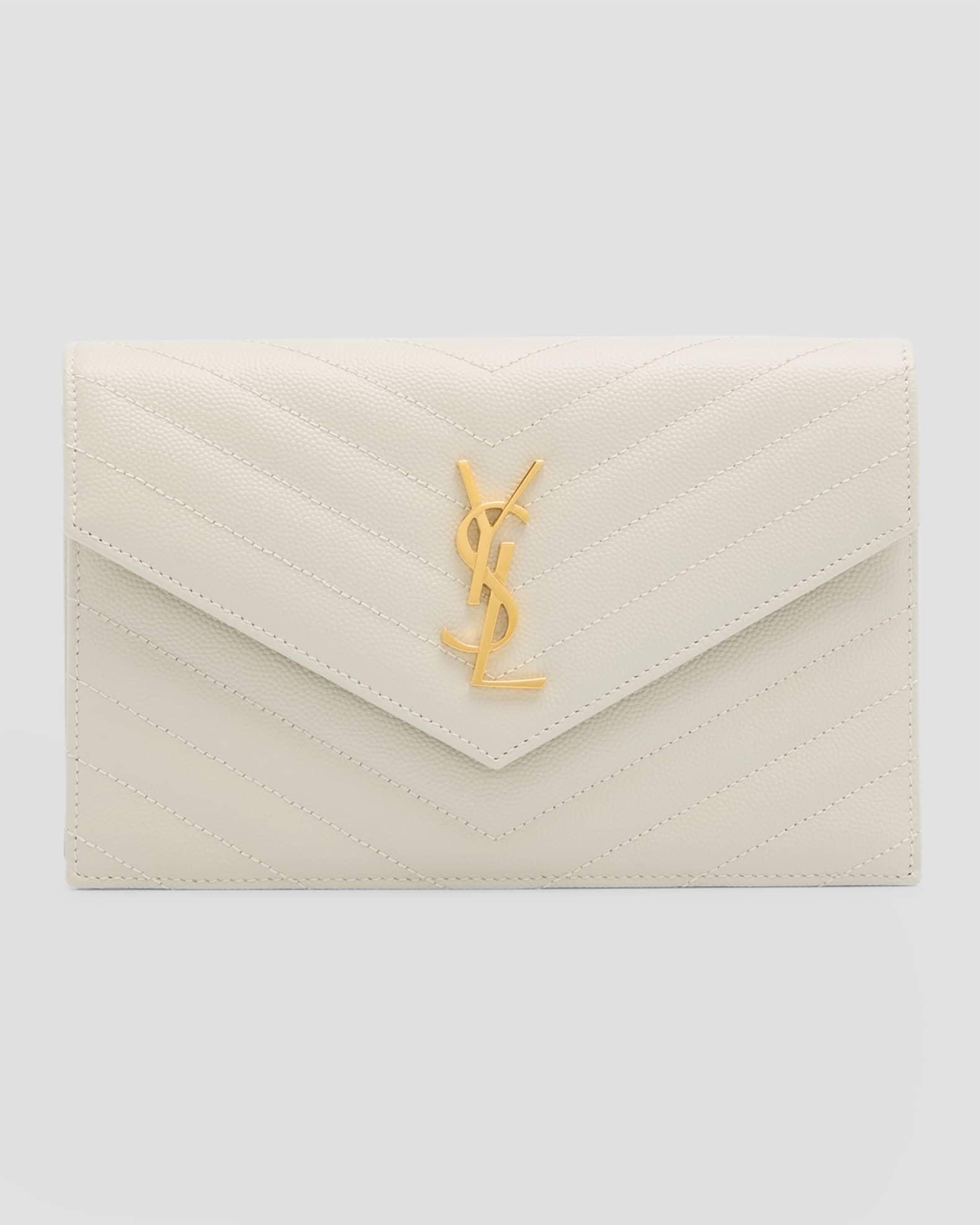 YSL Monogram Small Wallet on Chain in Grained Leather 0