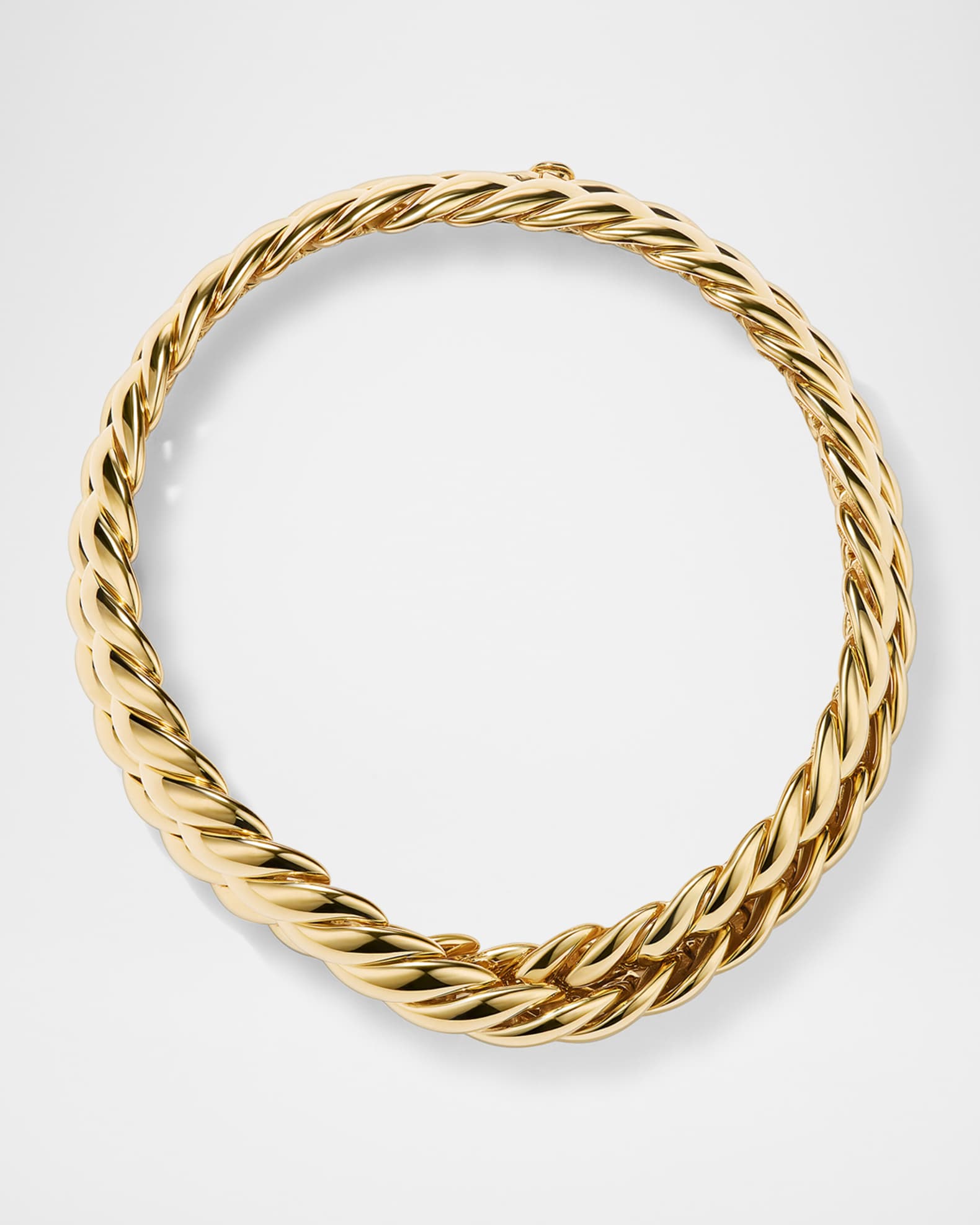 8.5mm Sculpted Cable 2-Wrap Bracelet in 18K Gold 1