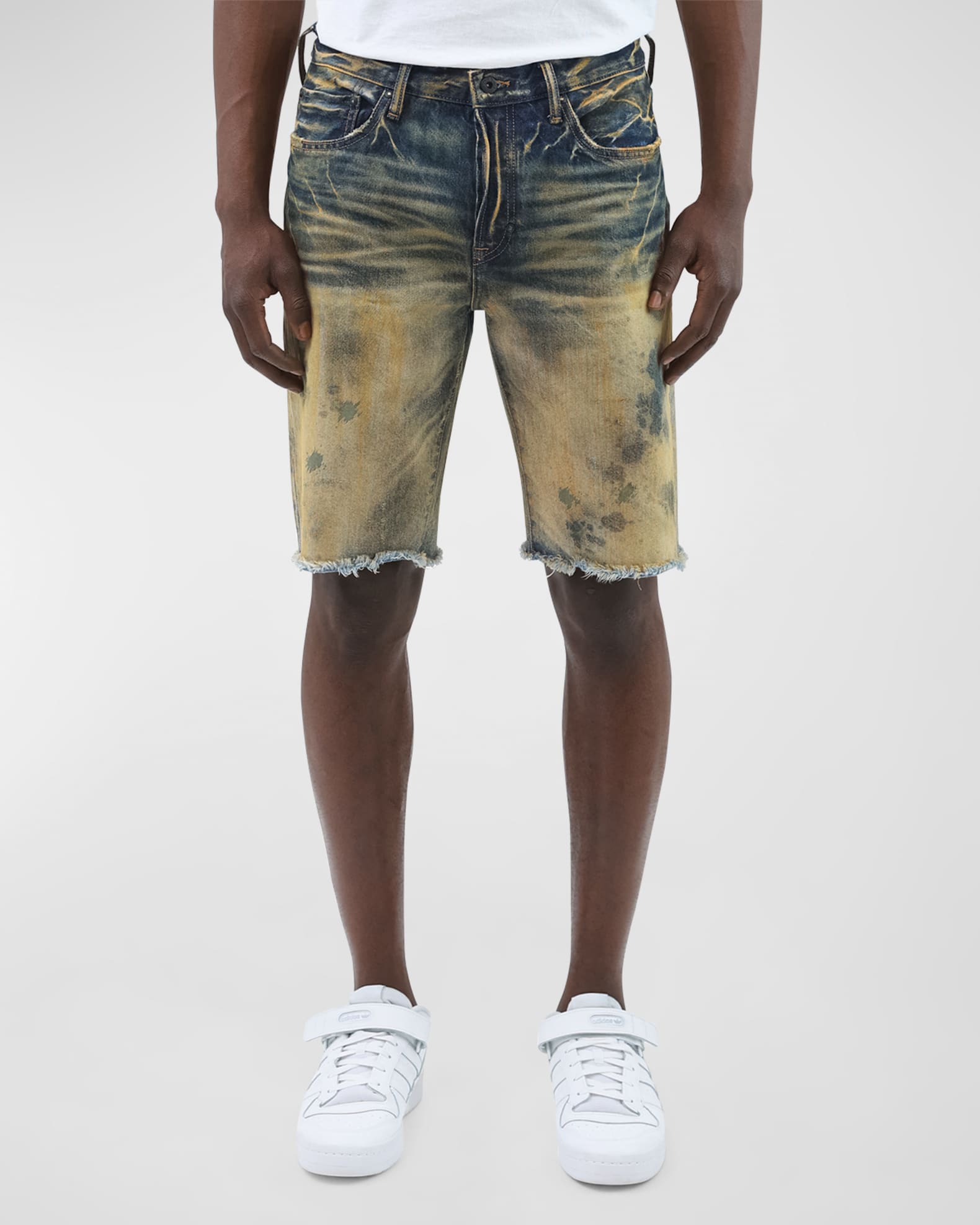 PRPS Men's Marks Tinted Denim Shorts Neiman Marcus