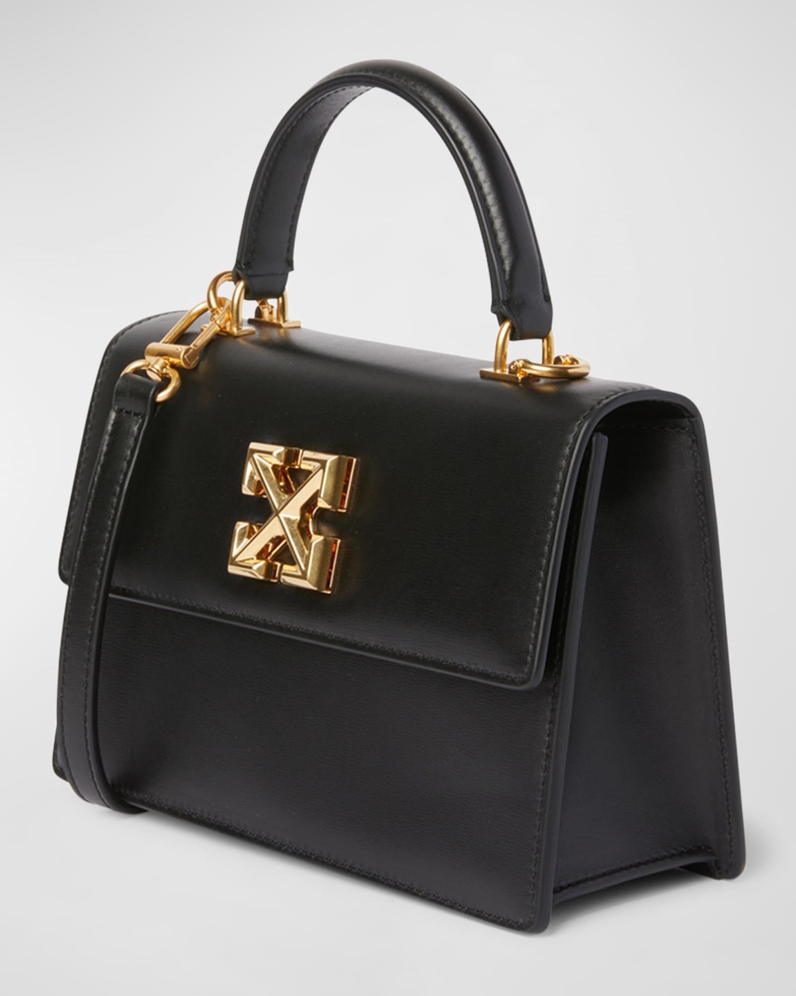 OffWhite Jitney 1.4 Leather TopHandle Bag Neiman Marcus