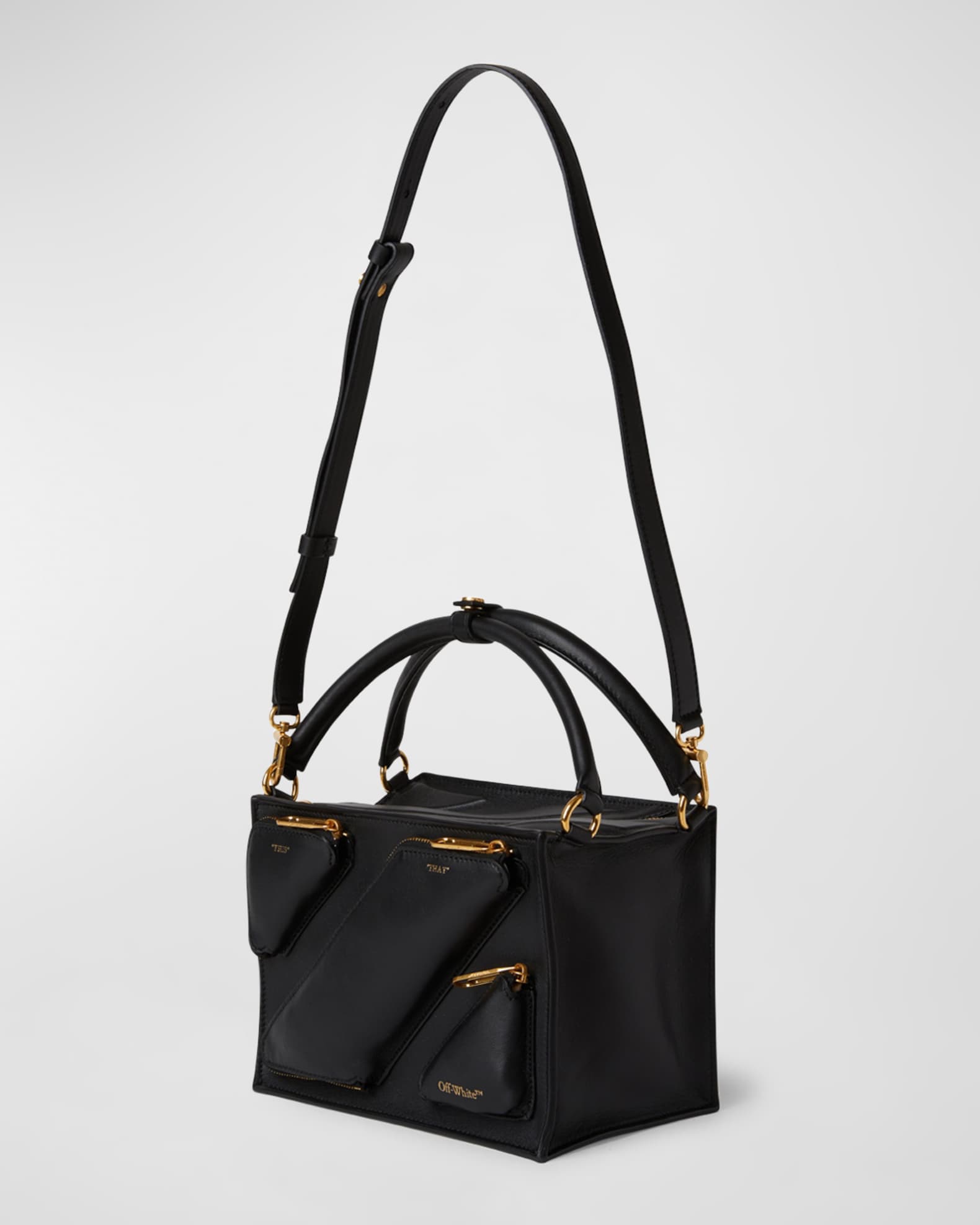 OffWhite Beatbox Small Zip Leather Shoulder Bag Neiman Marcus