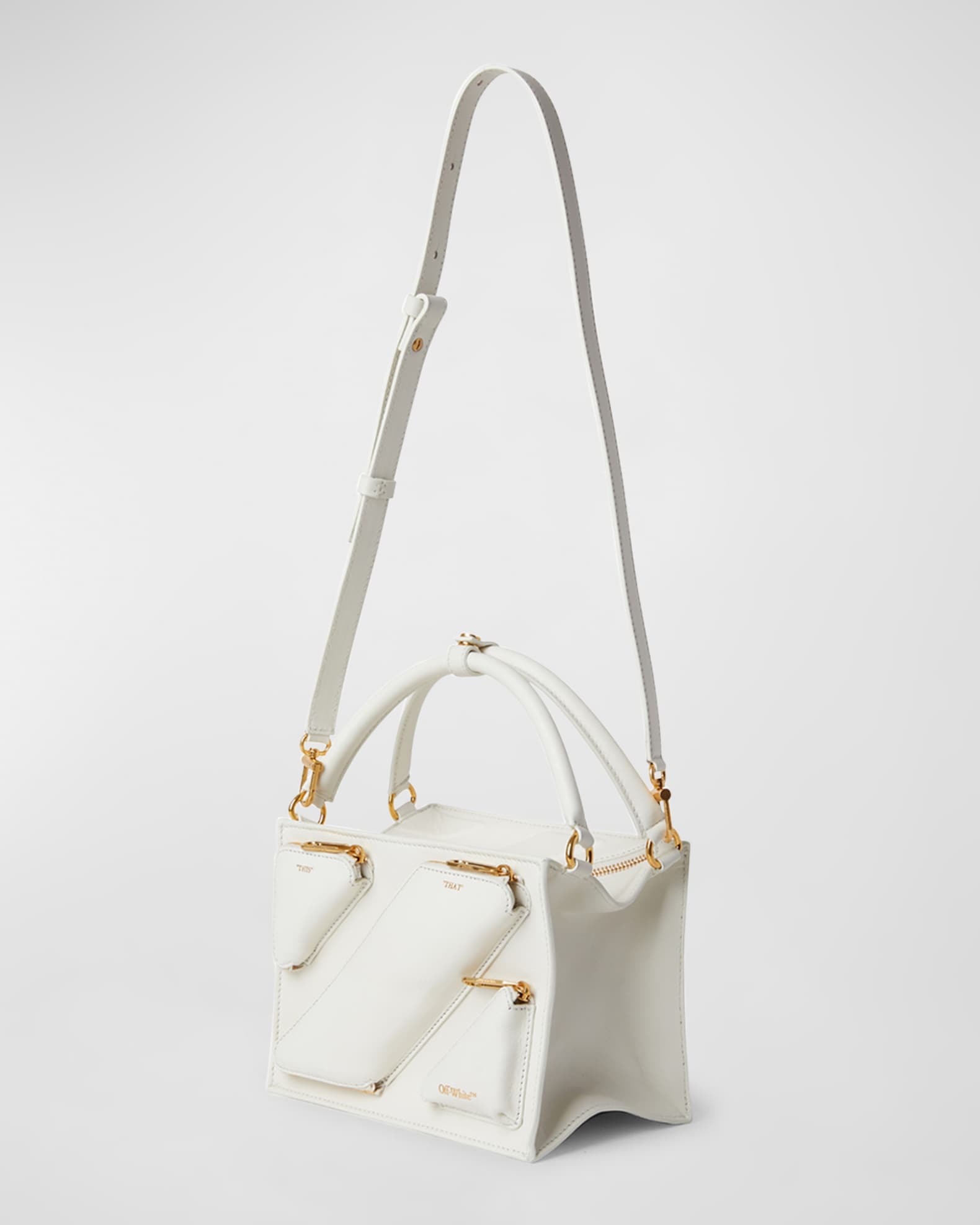 OffWhite Beatbox Small Zip Leather Shoulder Bag Neiman Marcus