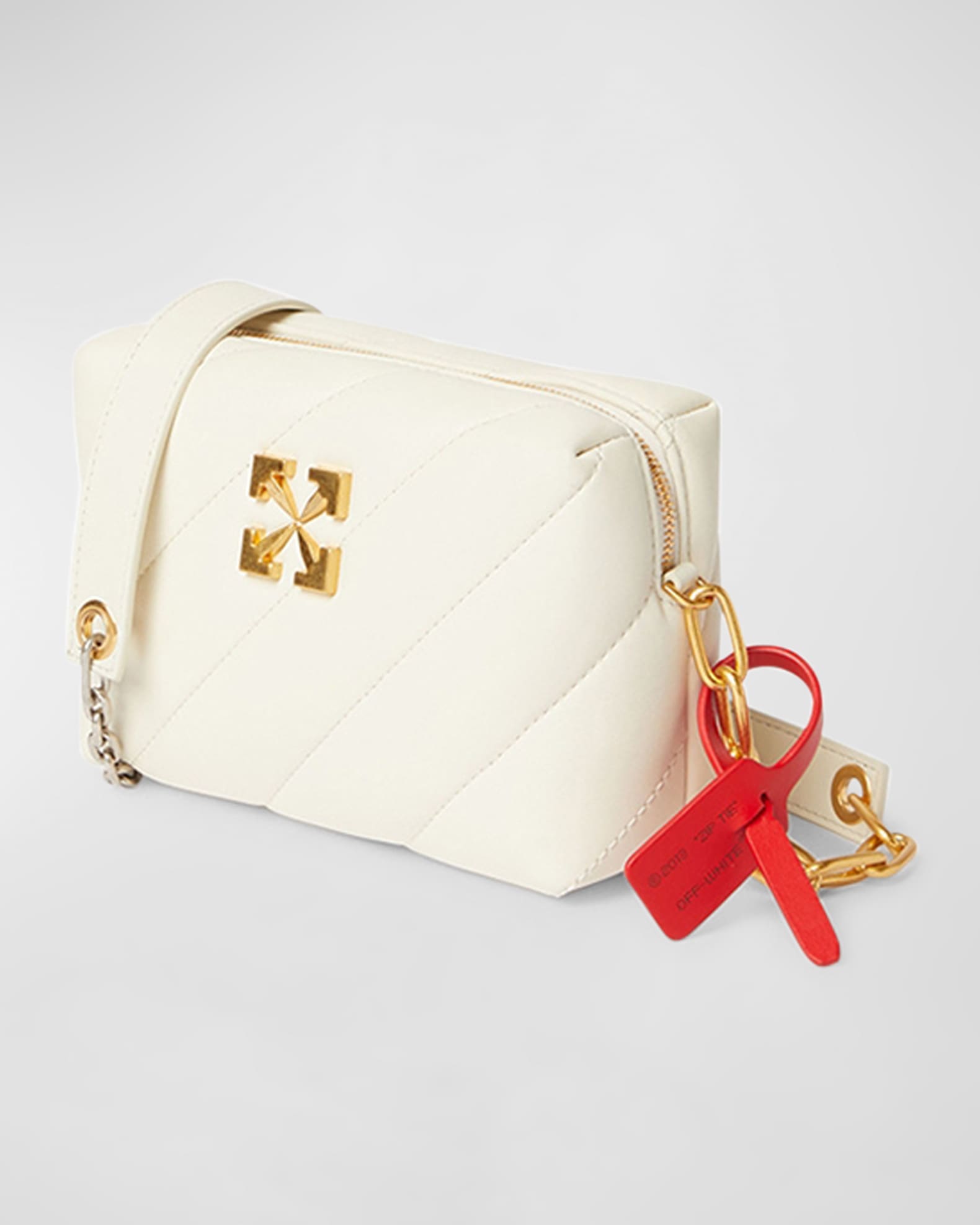 OffWhite Jackhammer Stripe Leather Camera Crossbody Bag Neiman Marcus