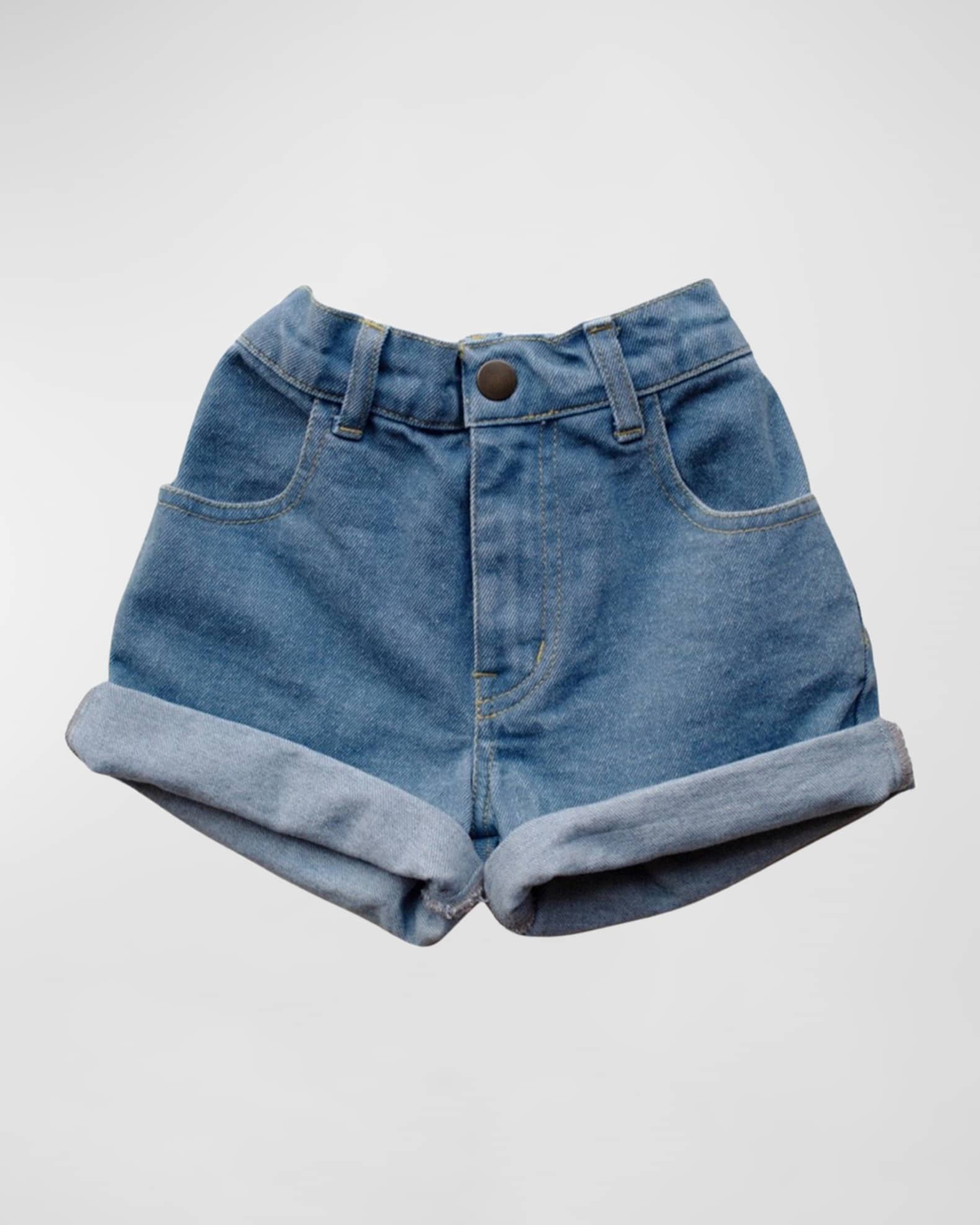 The Simple Folk Kid's Light Wash Denim Shorts, Size 12M-9
