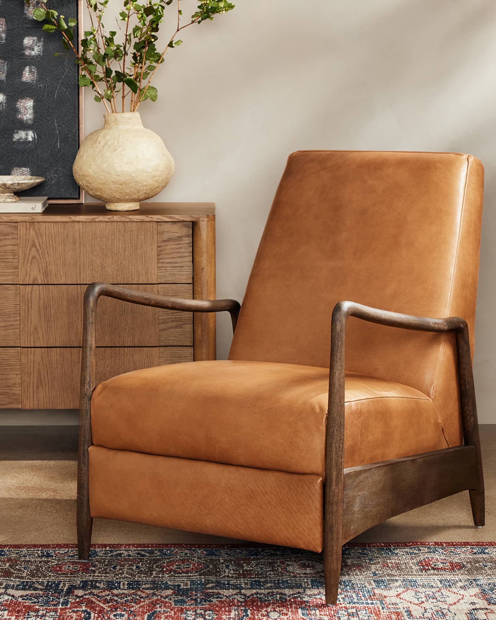 Four Hands Braden Leather Recliner Chair | Neiman Marcus