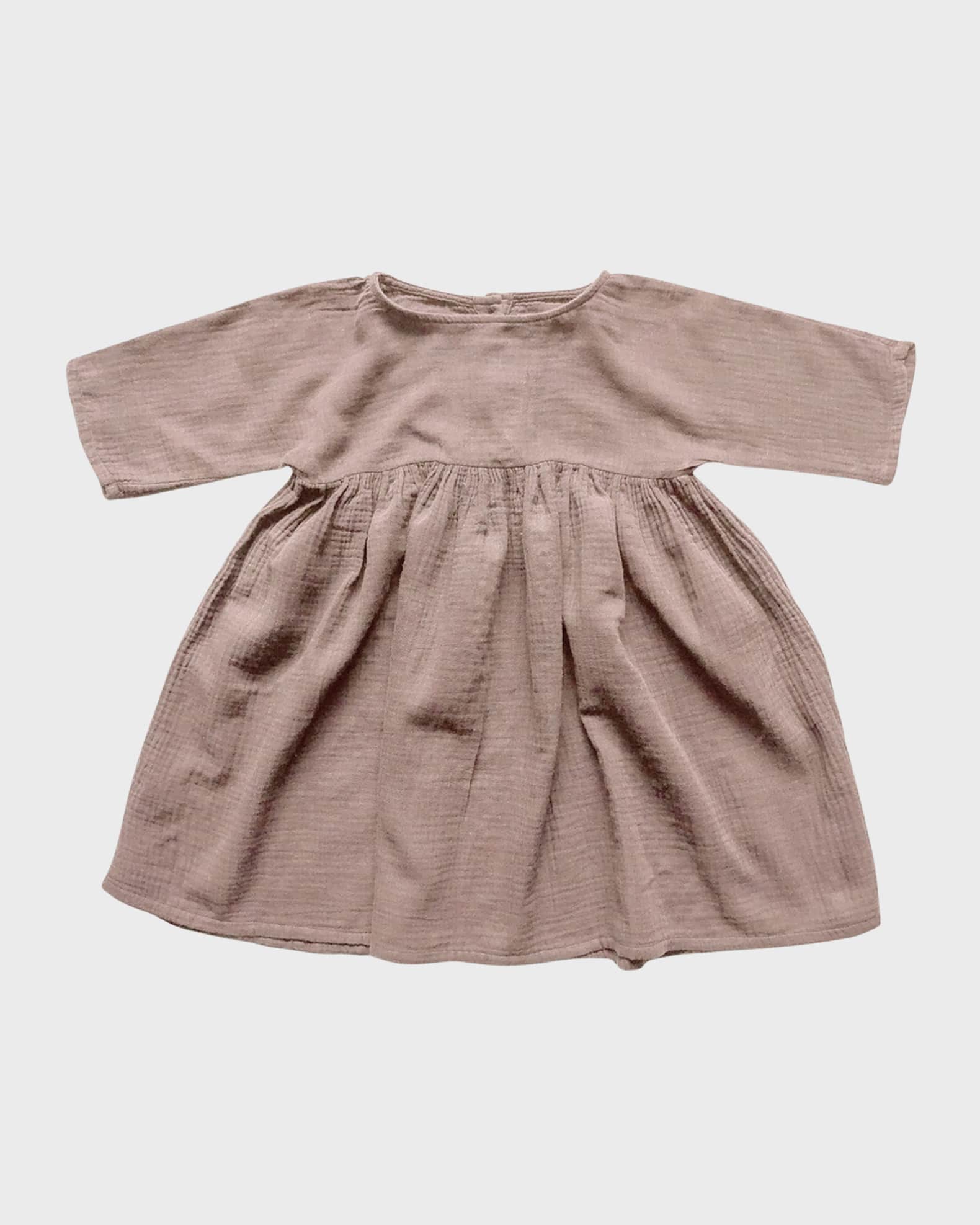 Girl's Oversized Organic Muslin Dress, Size 3M-9 0