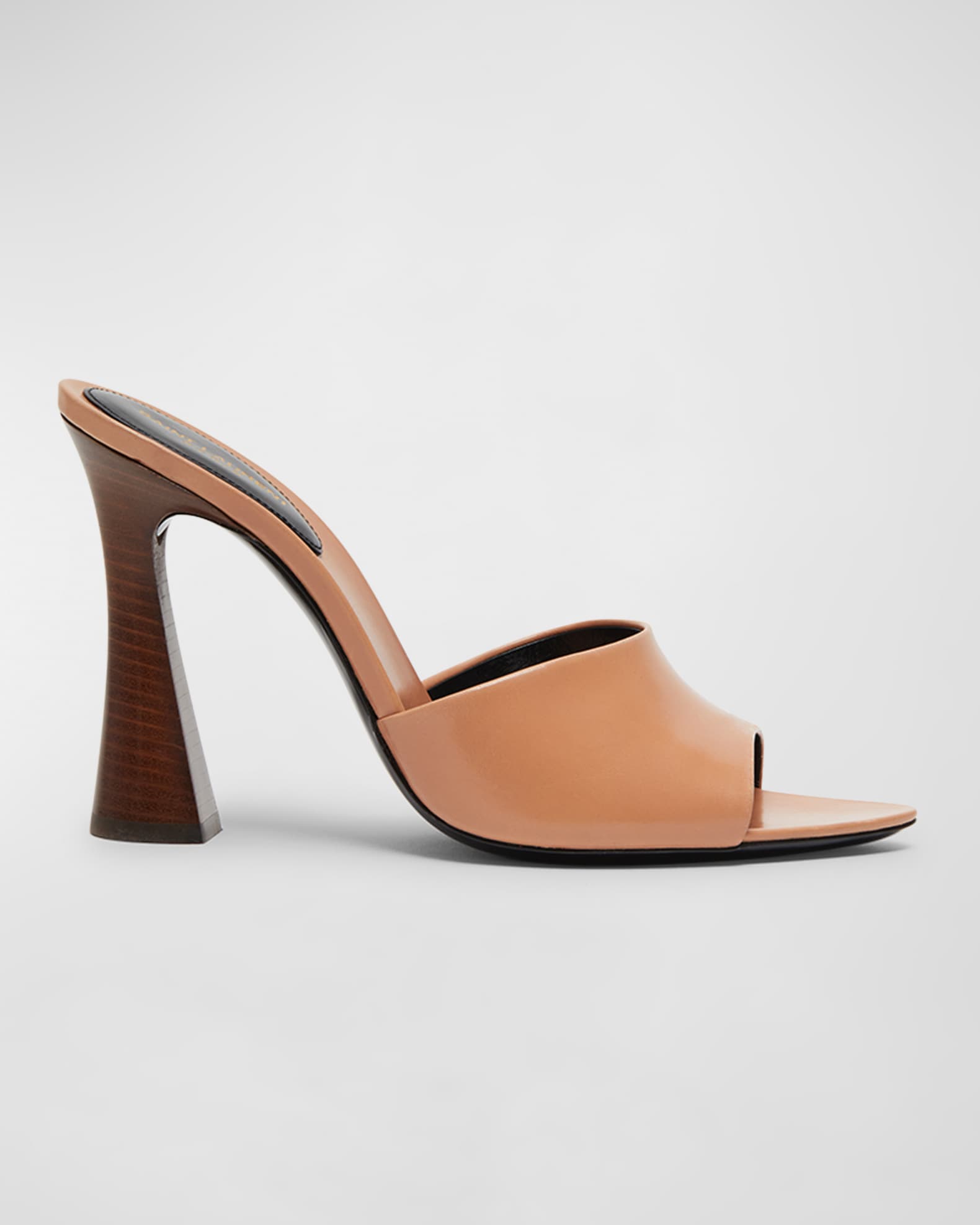 Saint Laurent Gippy Leather Stiletto Mules | Neiman Marcus
