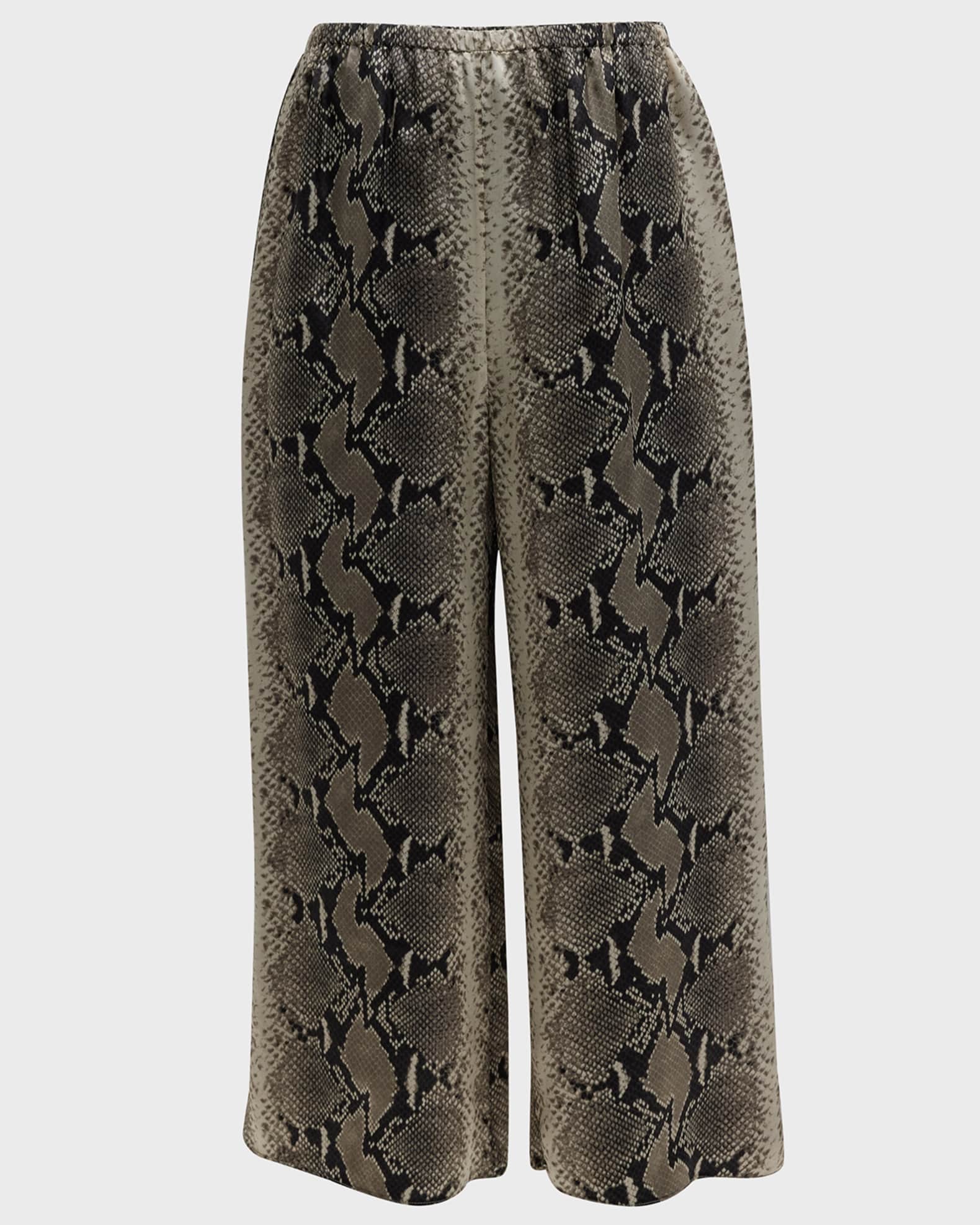 Khaite Mindy Snake-Print Wide-Leg Pants | Neiman Marcus