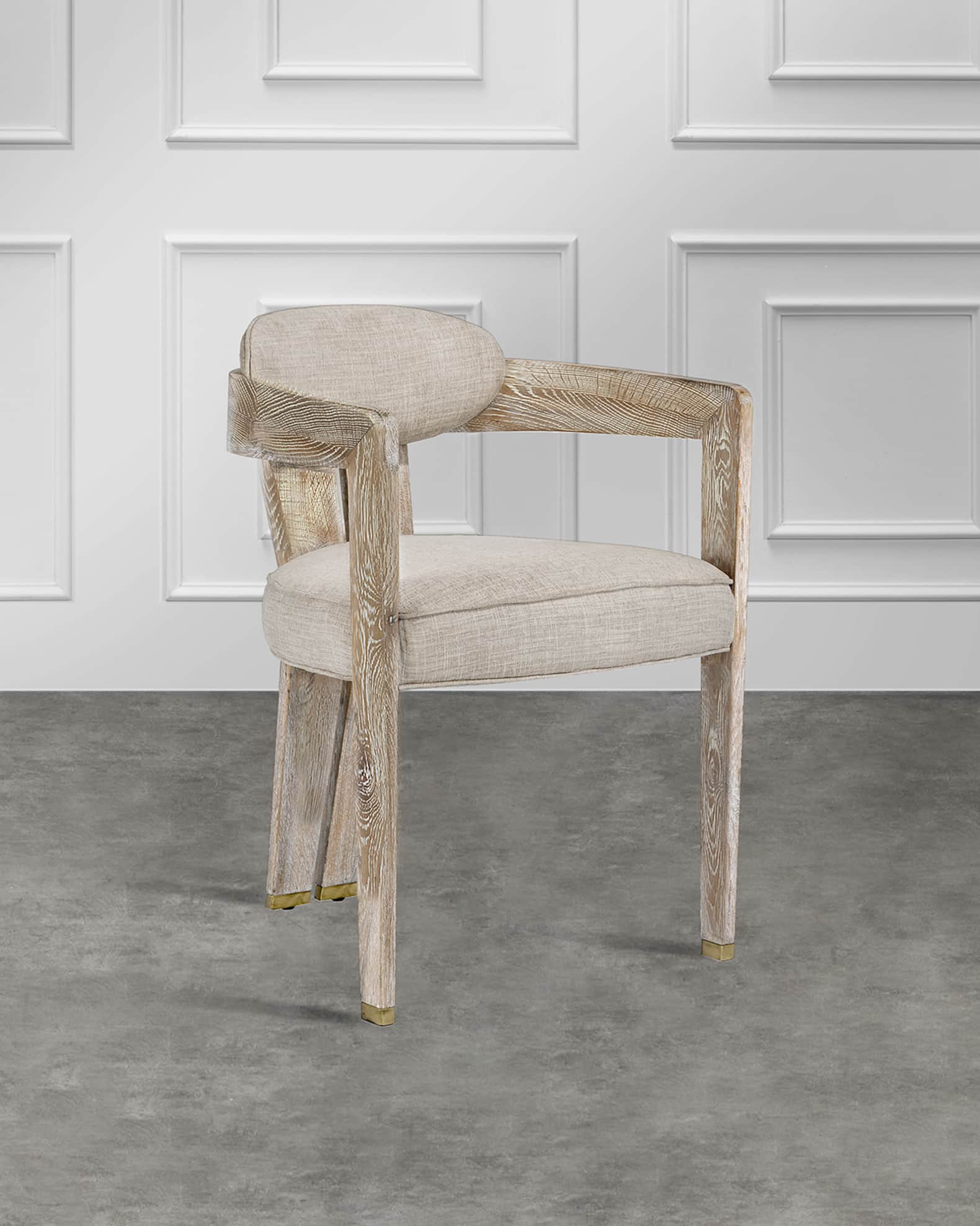 Interlude Home Maryl Linen Dining Chair Cream Neiman Marcus