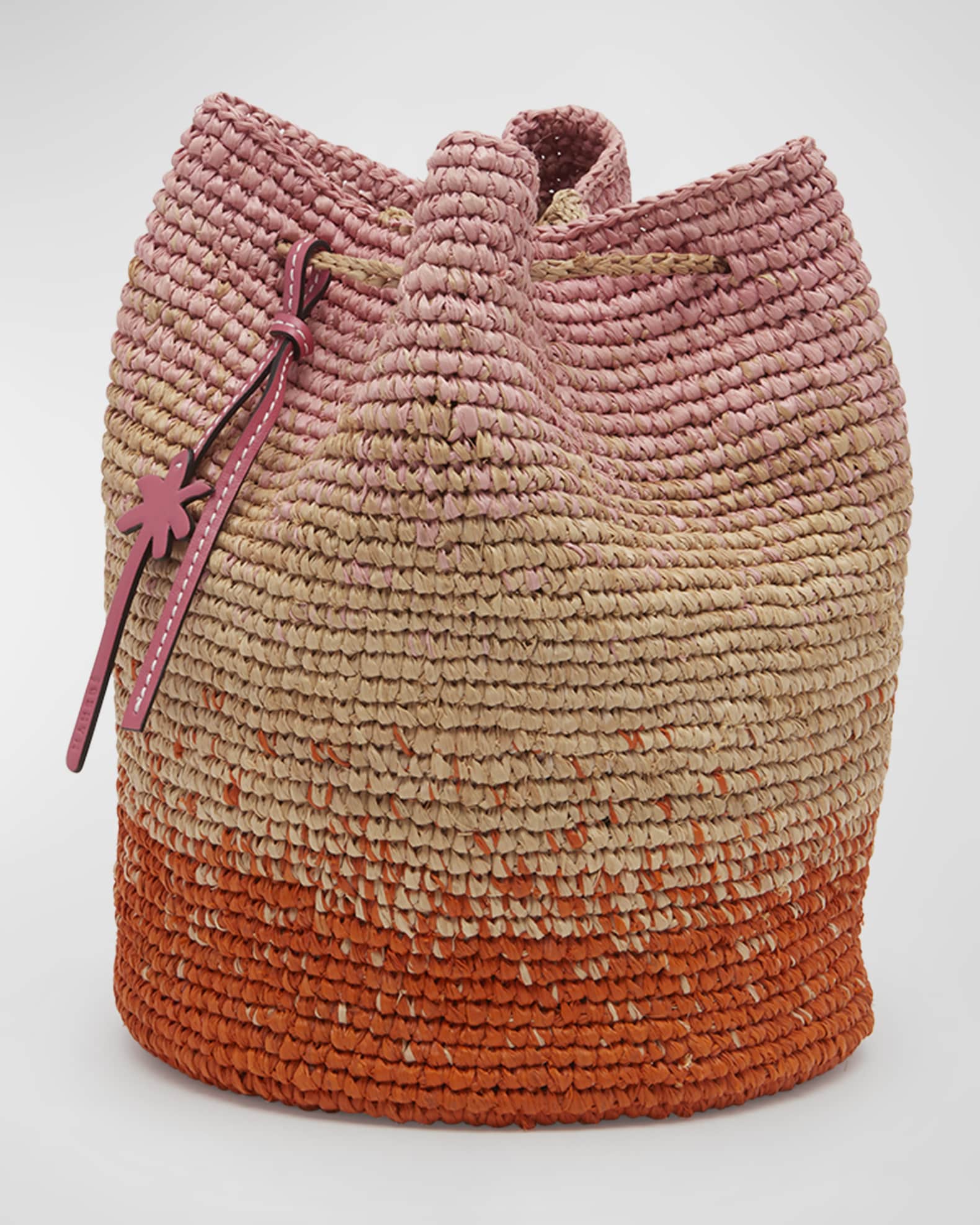 Manebi Beach Raffia Bucket Bag | Neiman Marcus