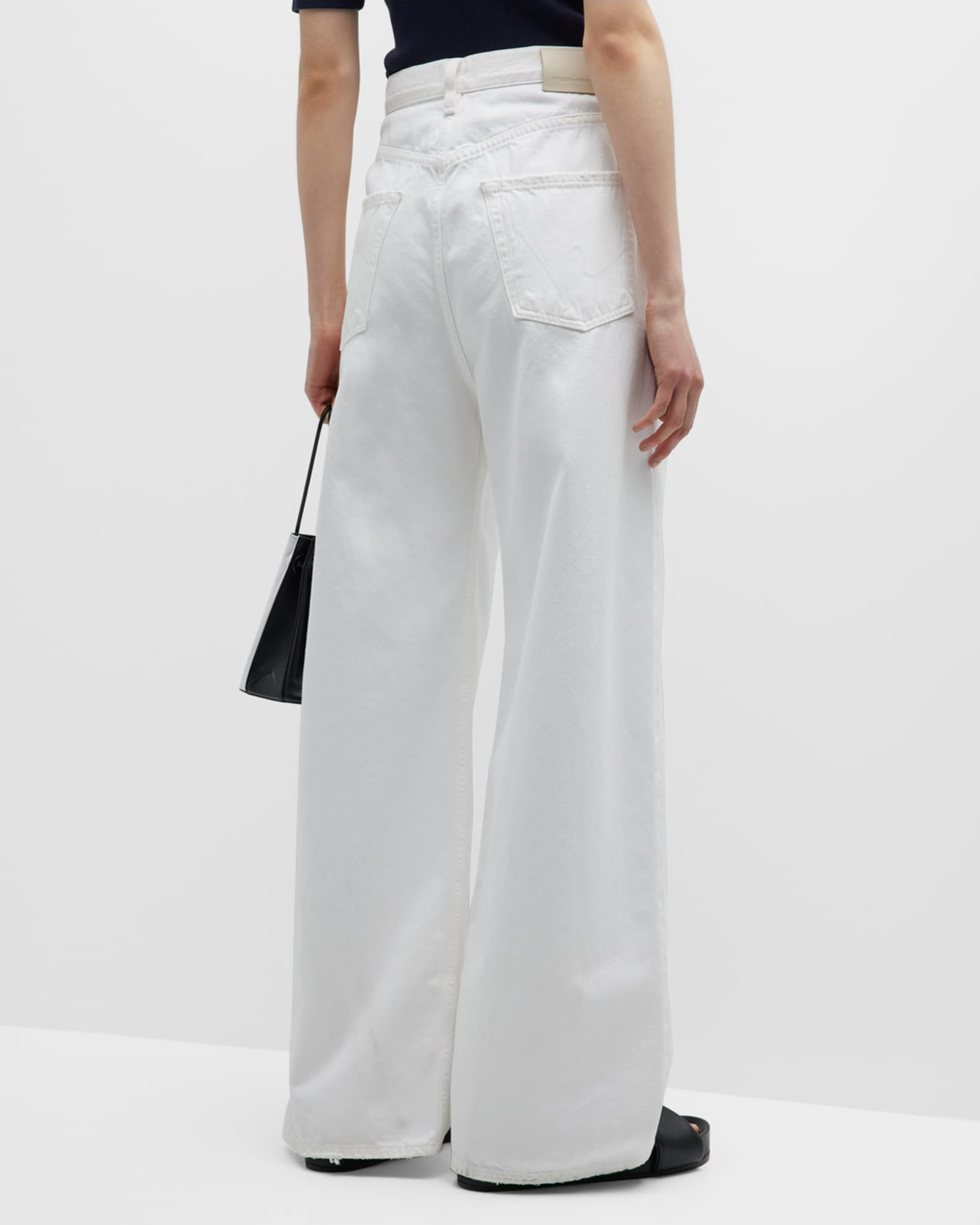 Citizens of Humanity Maritzy Pleated Wide-Leg Denim Trousers | Neiman ...