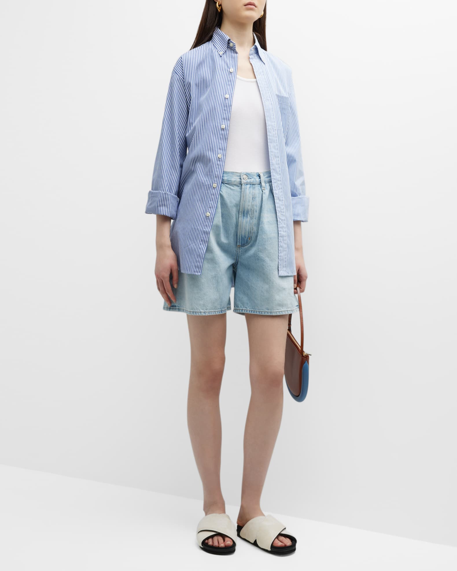 Citizens of Humanity Maritzy Denim Trouser Shorts Neiman Marcus