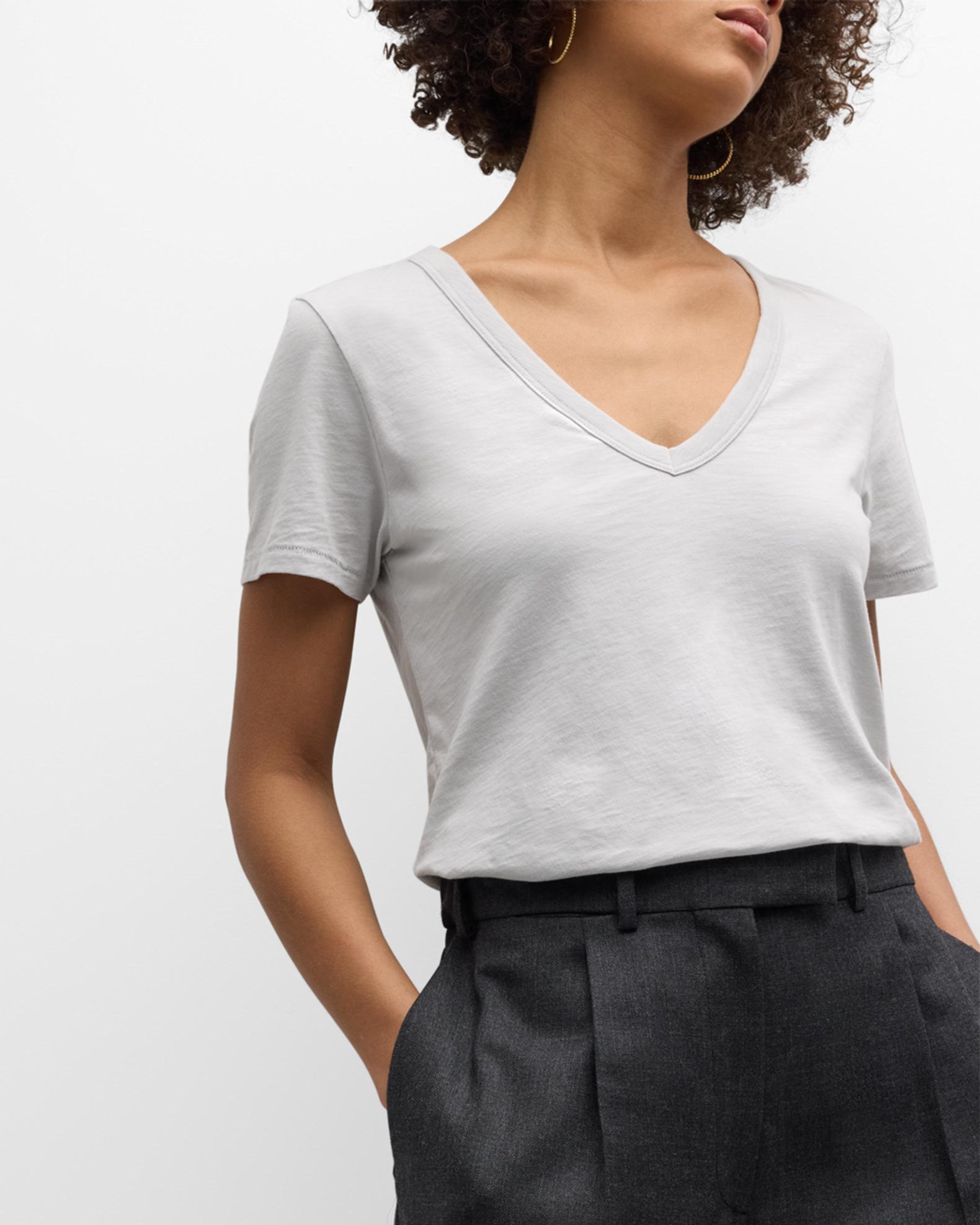 Rag & Bone Black Cotton The Vee Slub T-Shirt | Harrods US