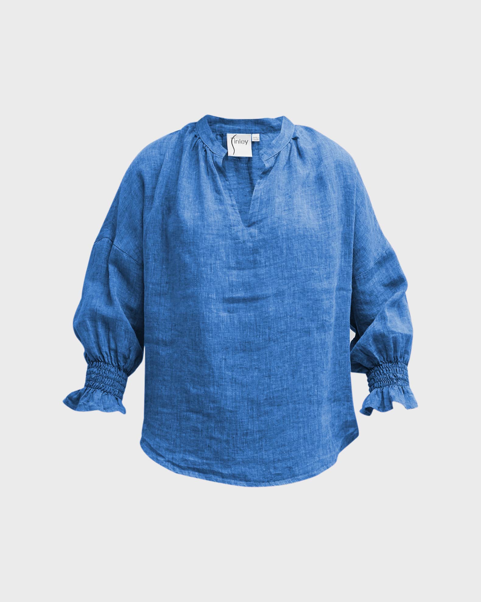 Finley Rex Heathered BlousonSleeve Linen Popover Neiman Marcus