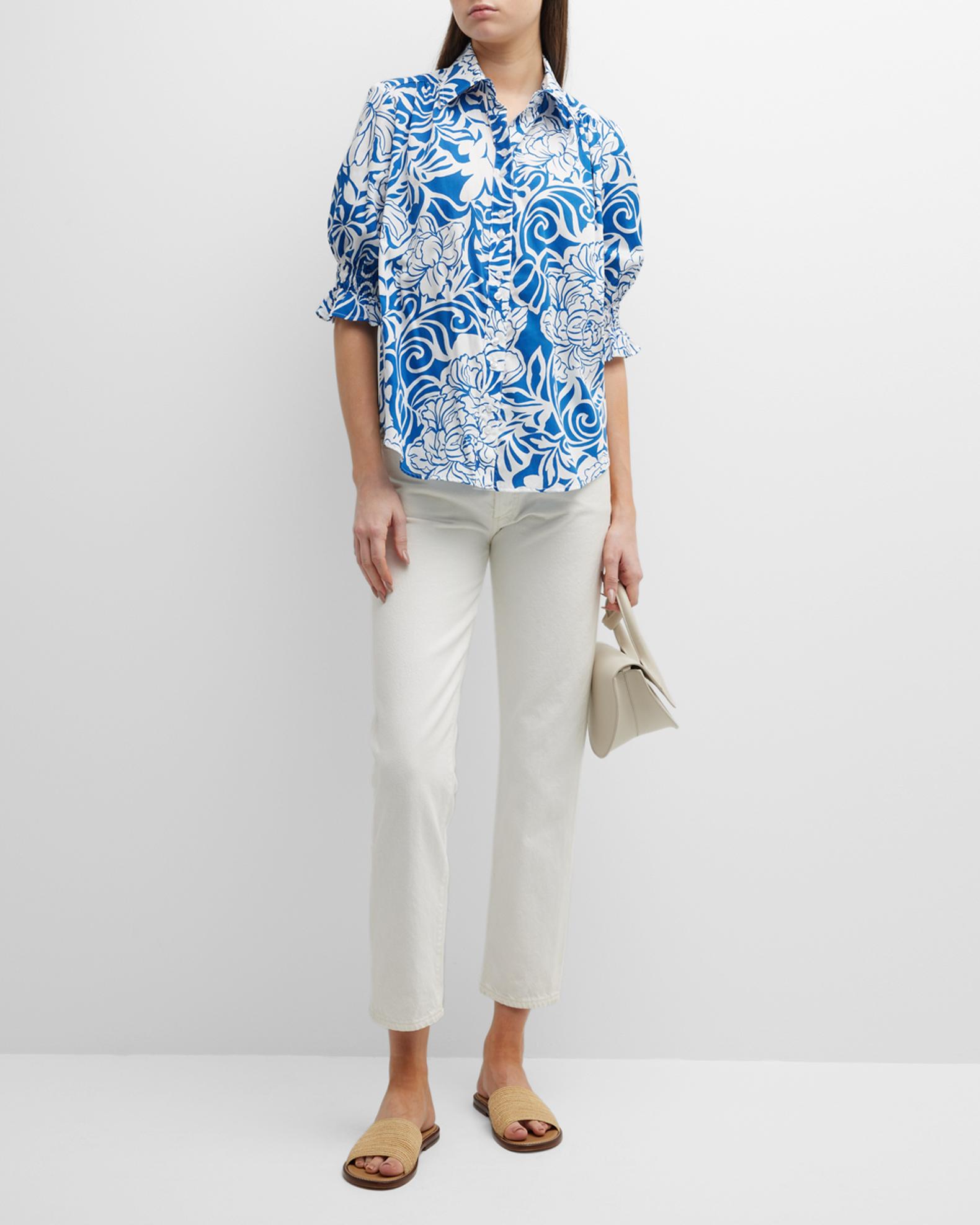 Berkley Felicity Floral Overall With Coral Trimmed Pima Shirt