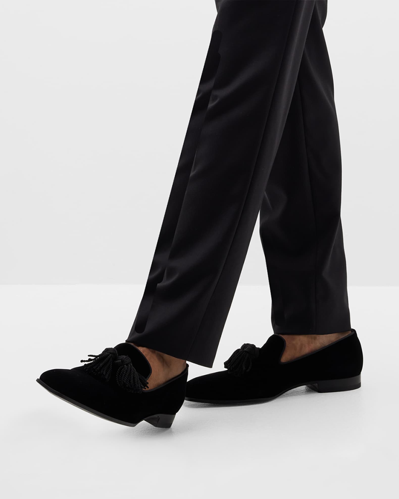 Jimmy Choo Men's Foxley Velvet Tassel Loafers | Neiman Marcus