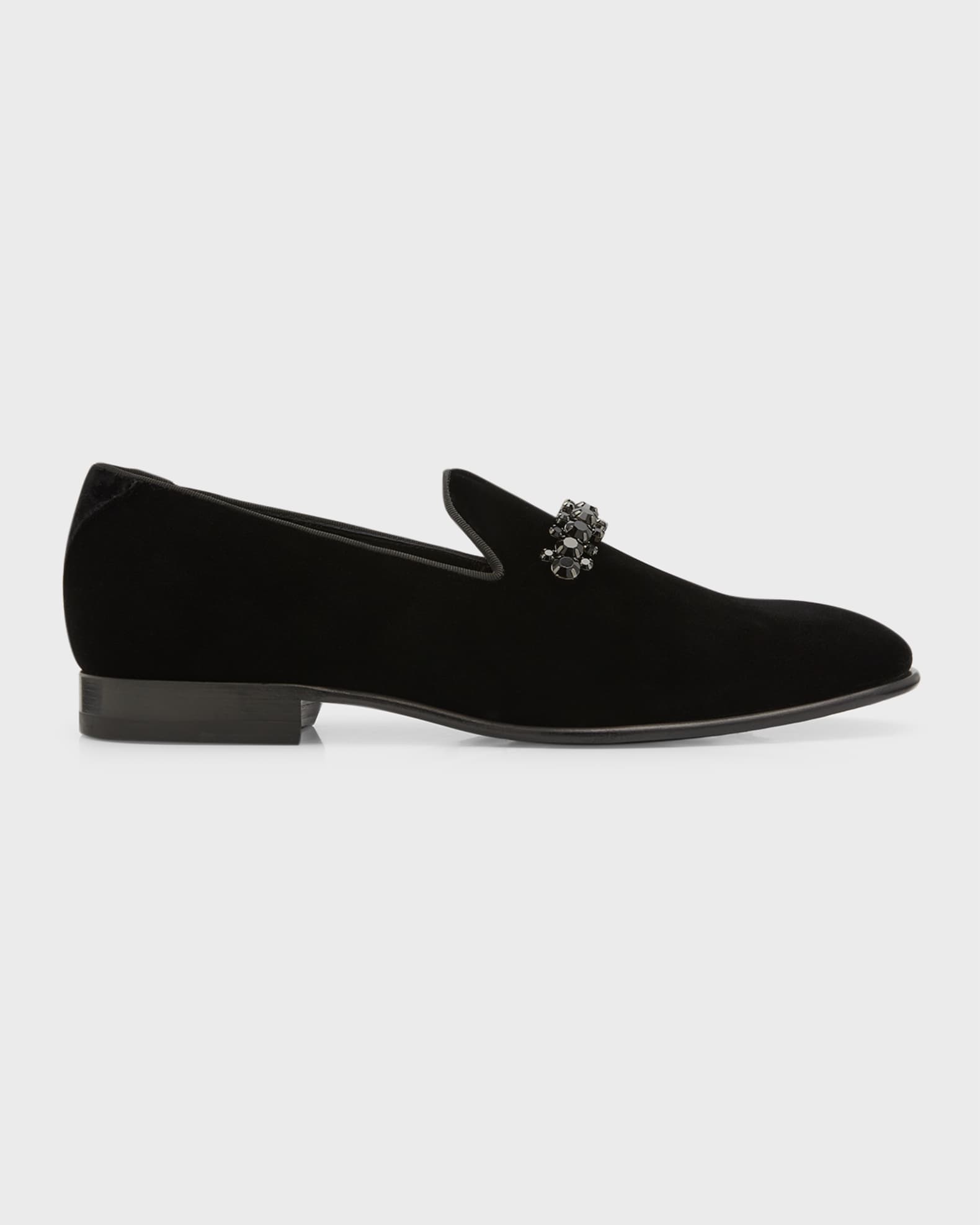 Jimmy Choo Men's Thame Crystal-Embellished Velvet Loafers