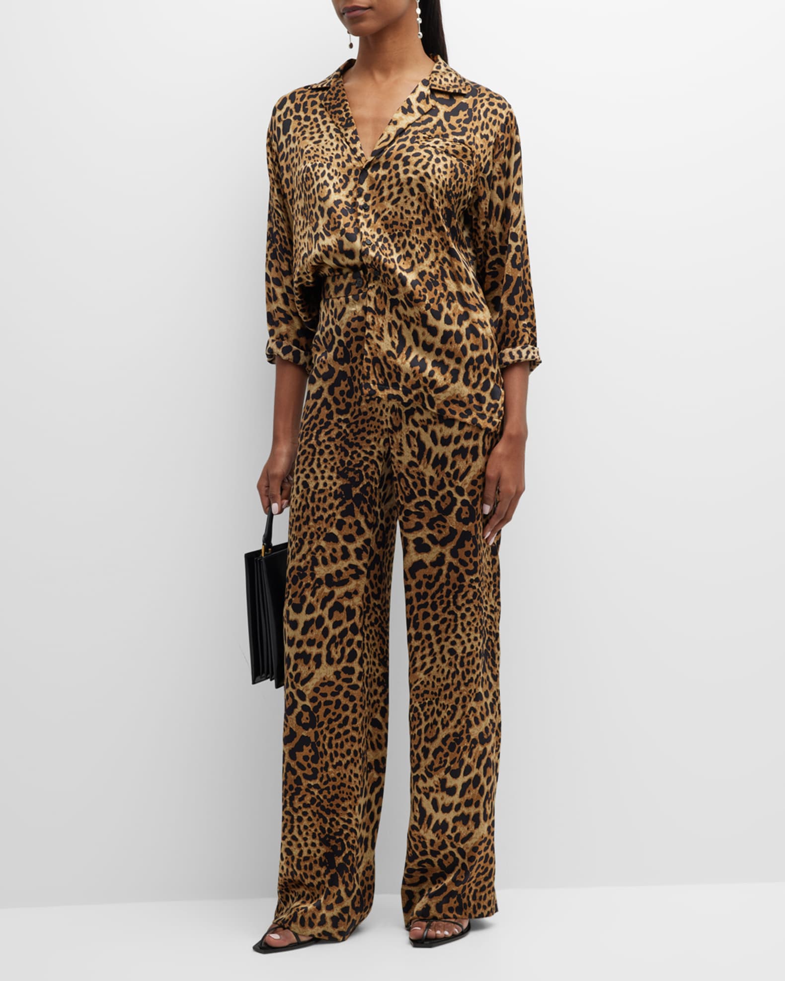Nili Lotan Germain Leopard-Print Wide-Leg Silk Pants | Neiman Marcus