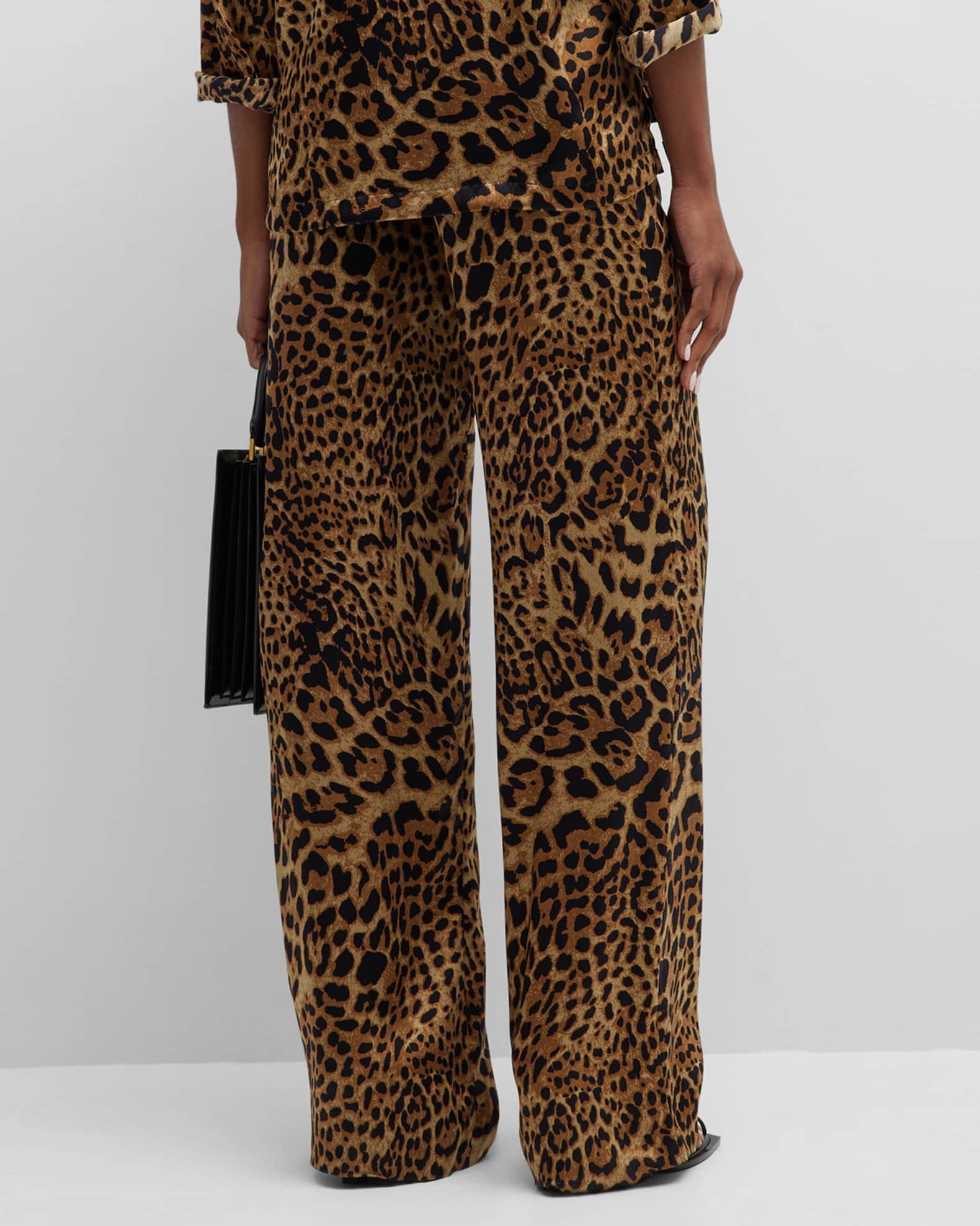 Nili Lotan Germain Leopard-Print Wide-Leg Silk Pants | Neiman Marcus