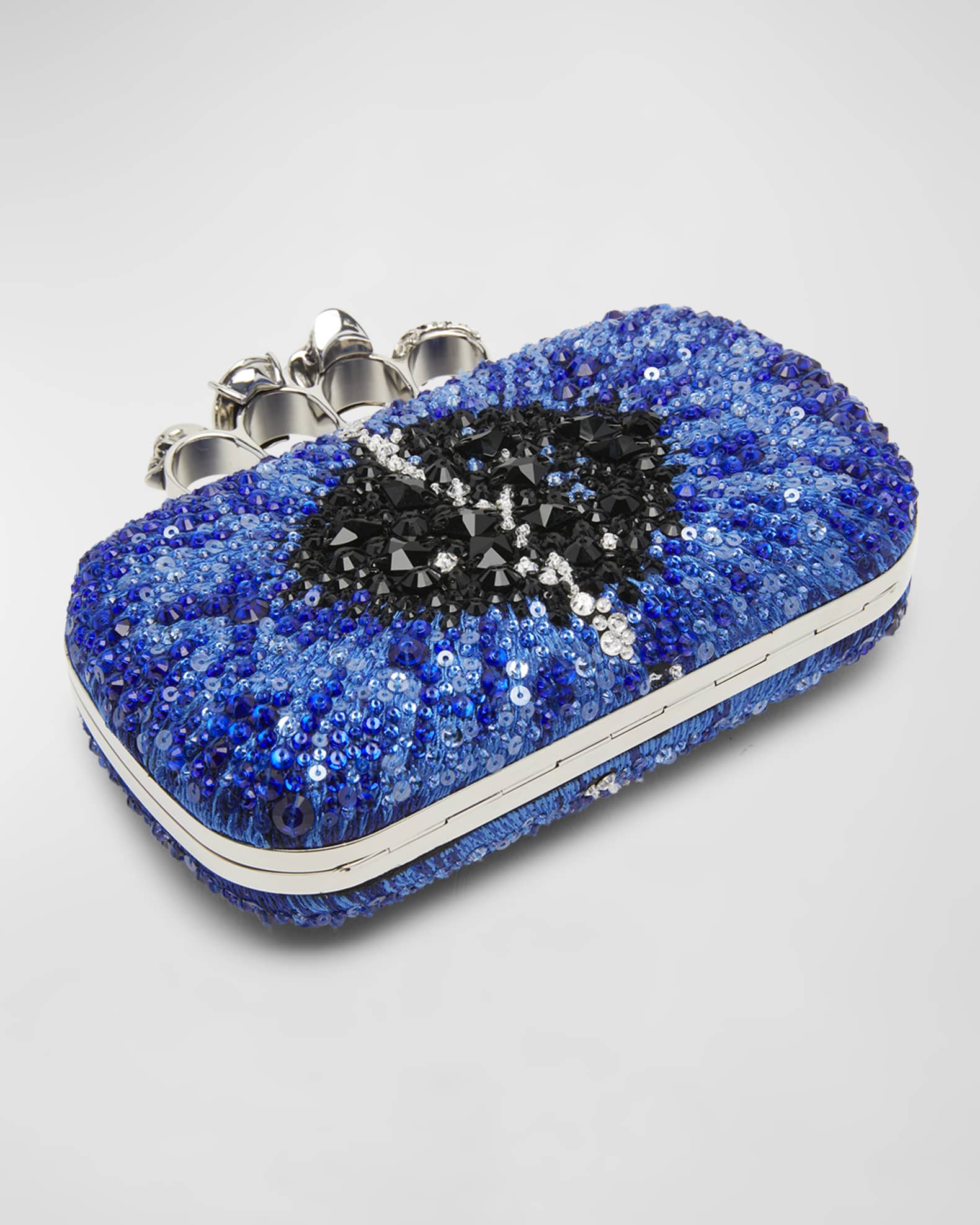 Alexander McQueen Iris Skull Sequins Clutch Bag Neiman Marcus