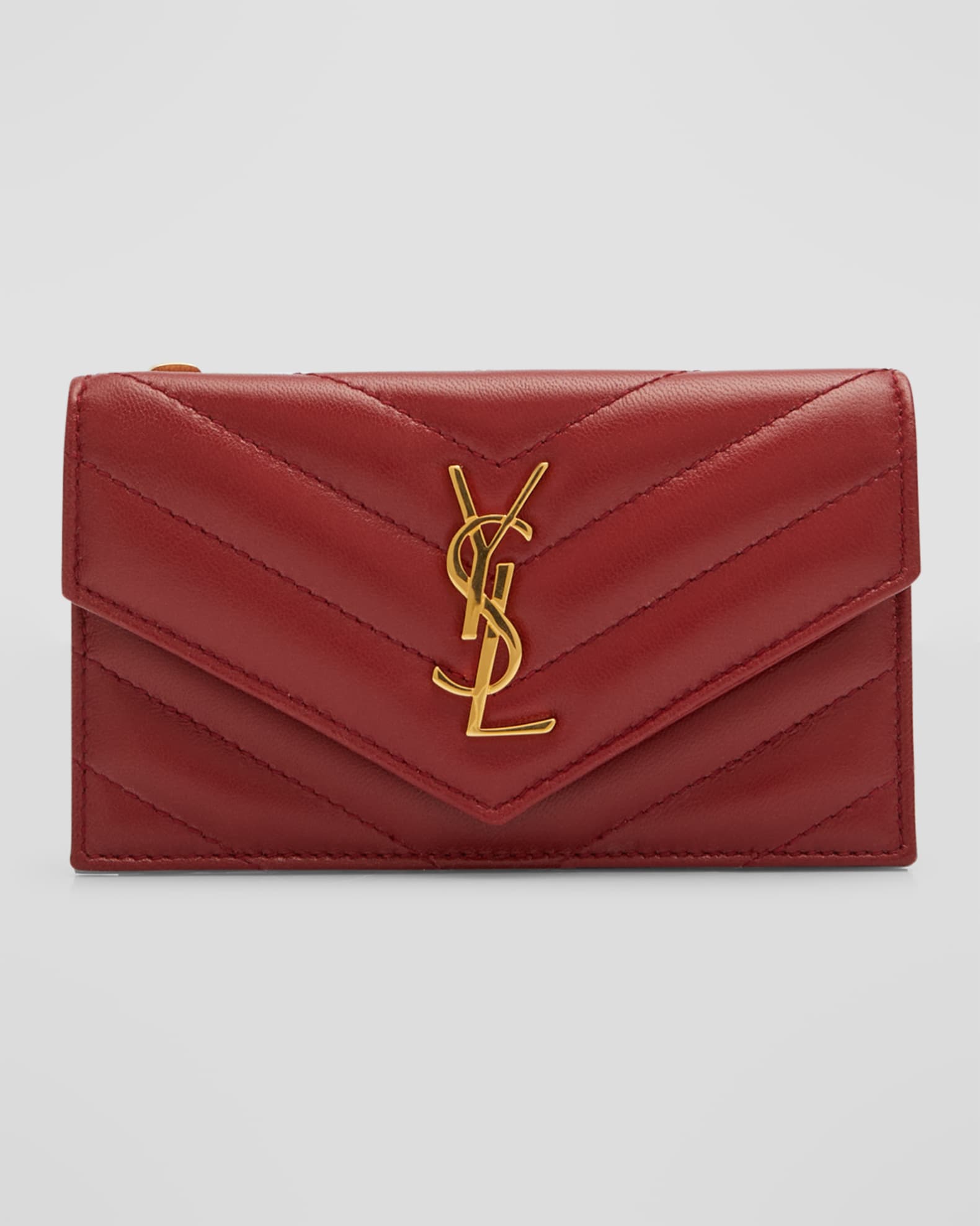 YSL Saint Laurent Red Cardholder