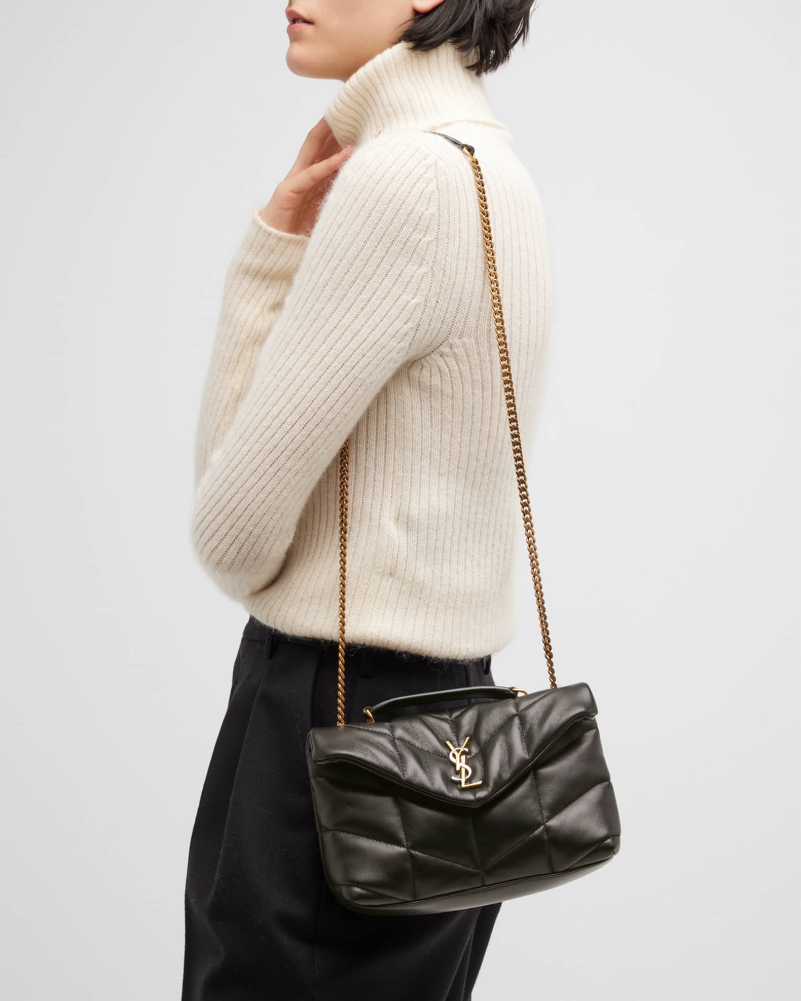 Saint Laurent Lou Puffer Toy YSL Shoulder Bag in Quilted Leather Neiman Marcus