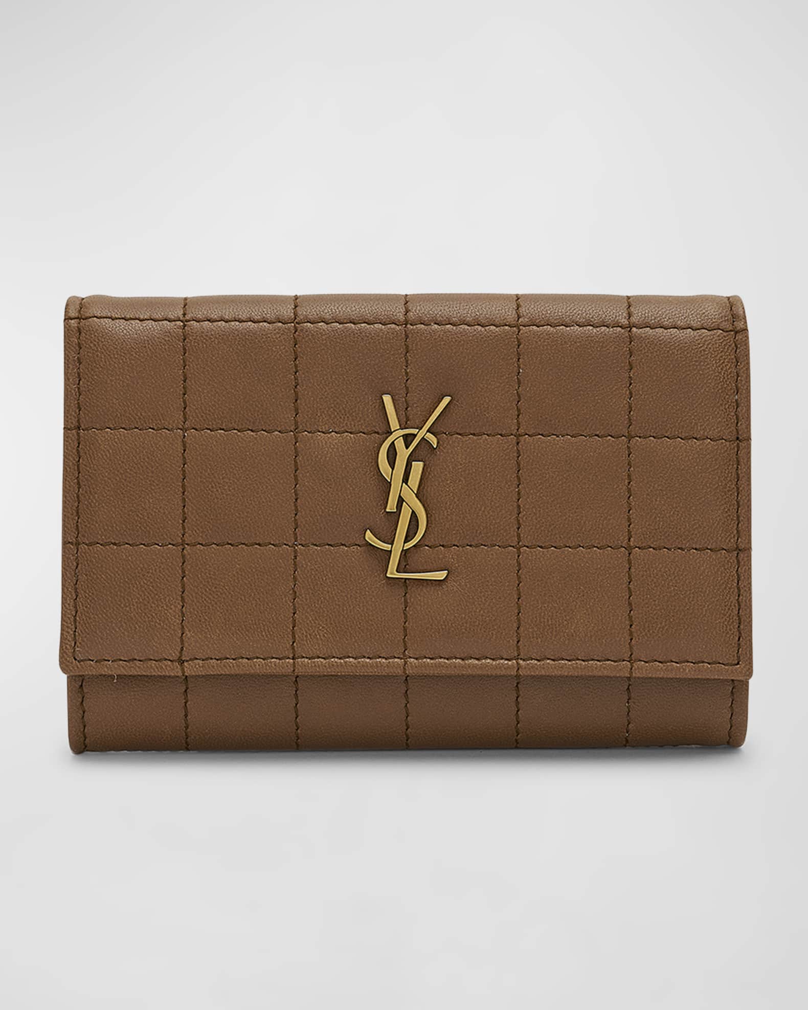 Saint laurent monogram quilted leather wallet store