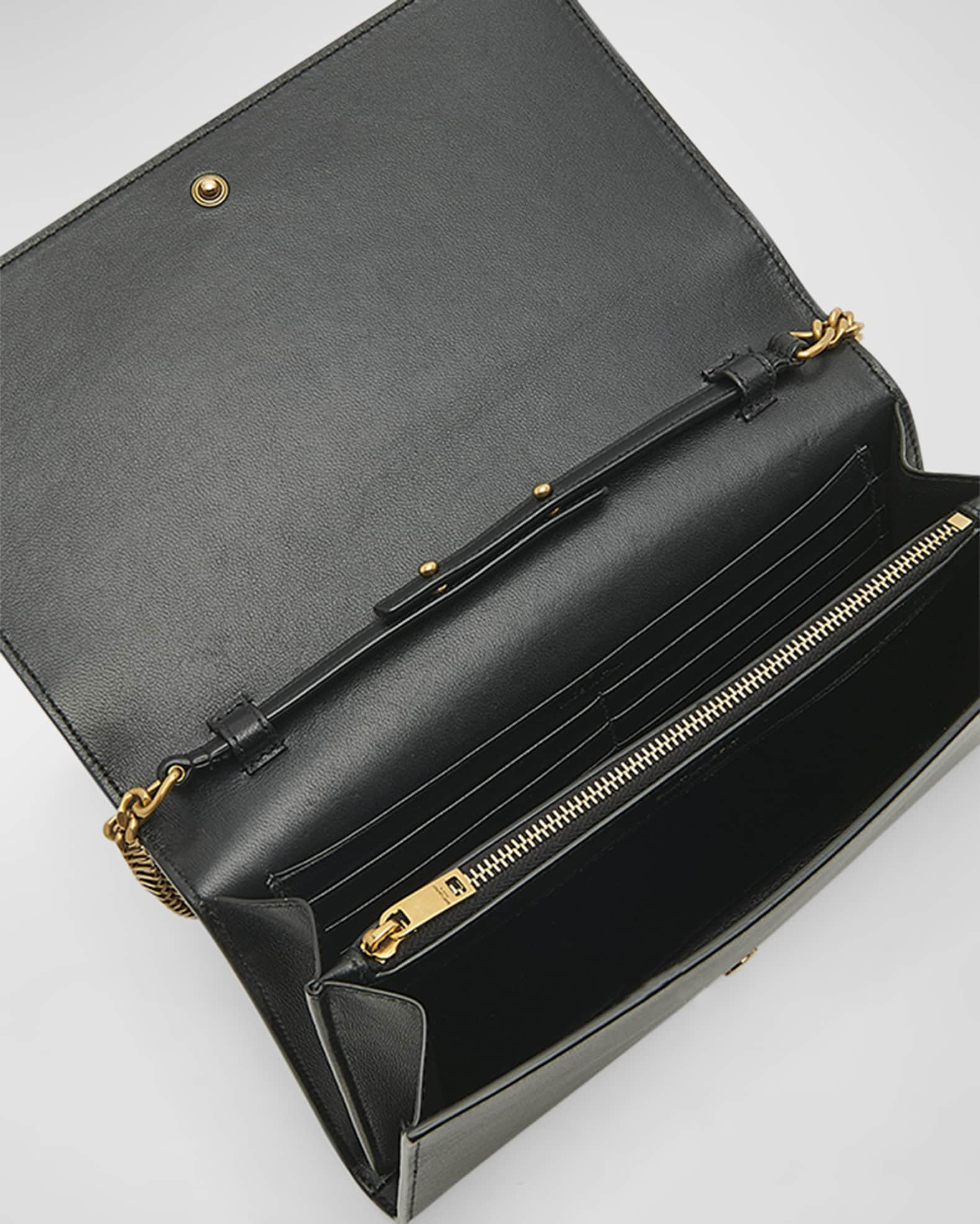 Cassandra YSL Wallet on Chain in Smooth Leather