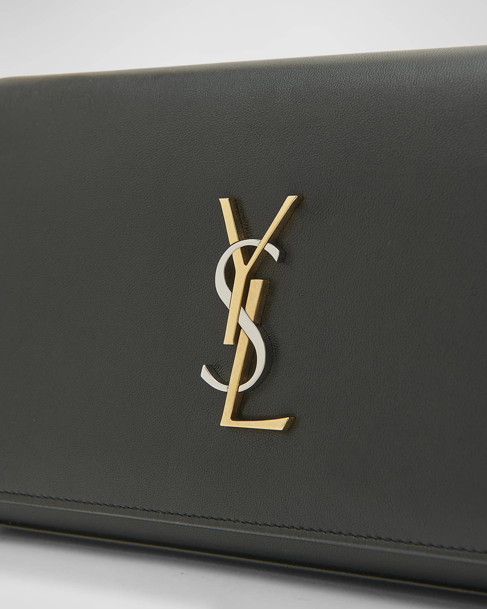 Saint Laurent Cassandra YSL Wallet on Chain in Smooth Leather Neiman Marcus
