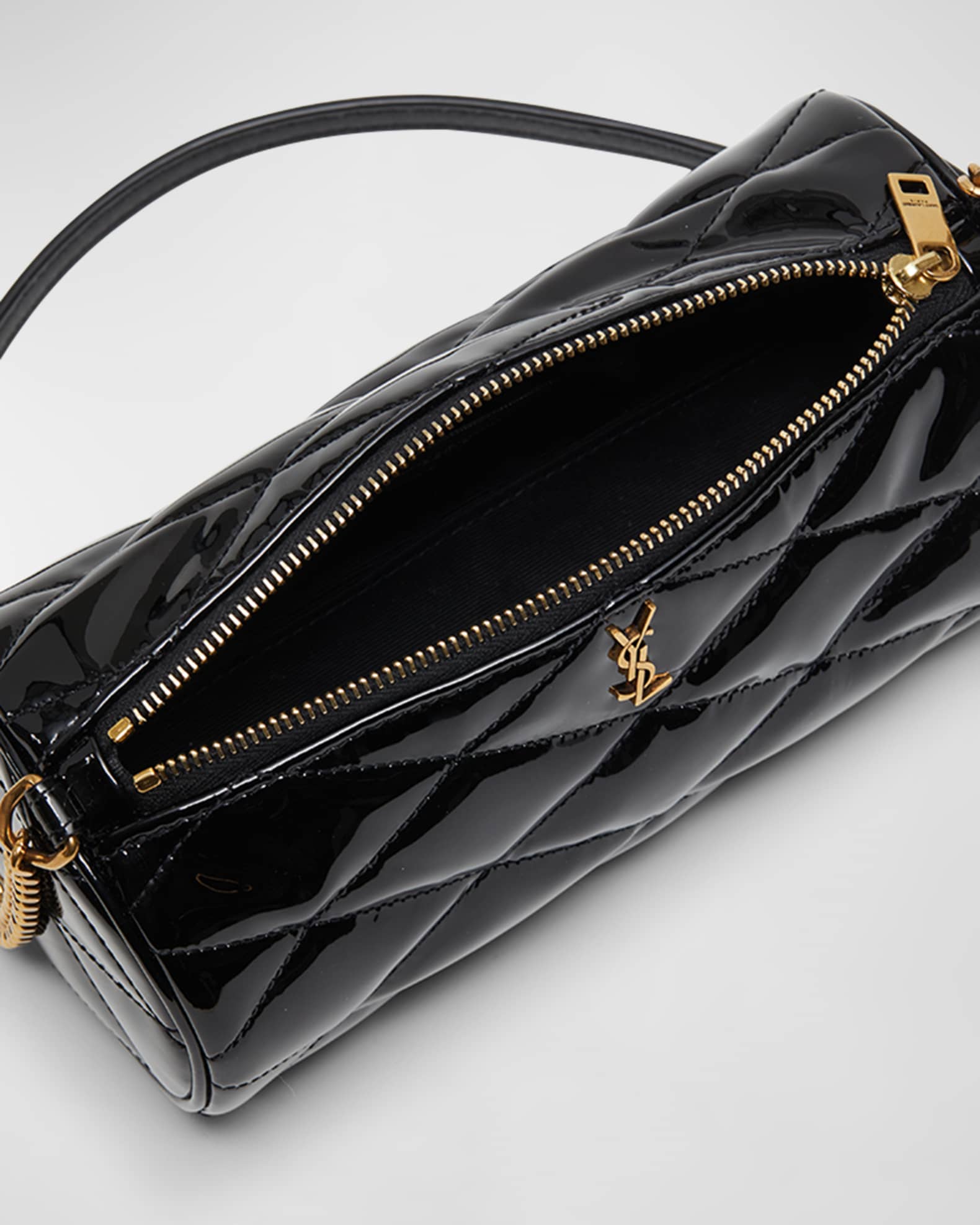 Saint Laurent Sade Mini YSL Tube Patent Shoulder Bag