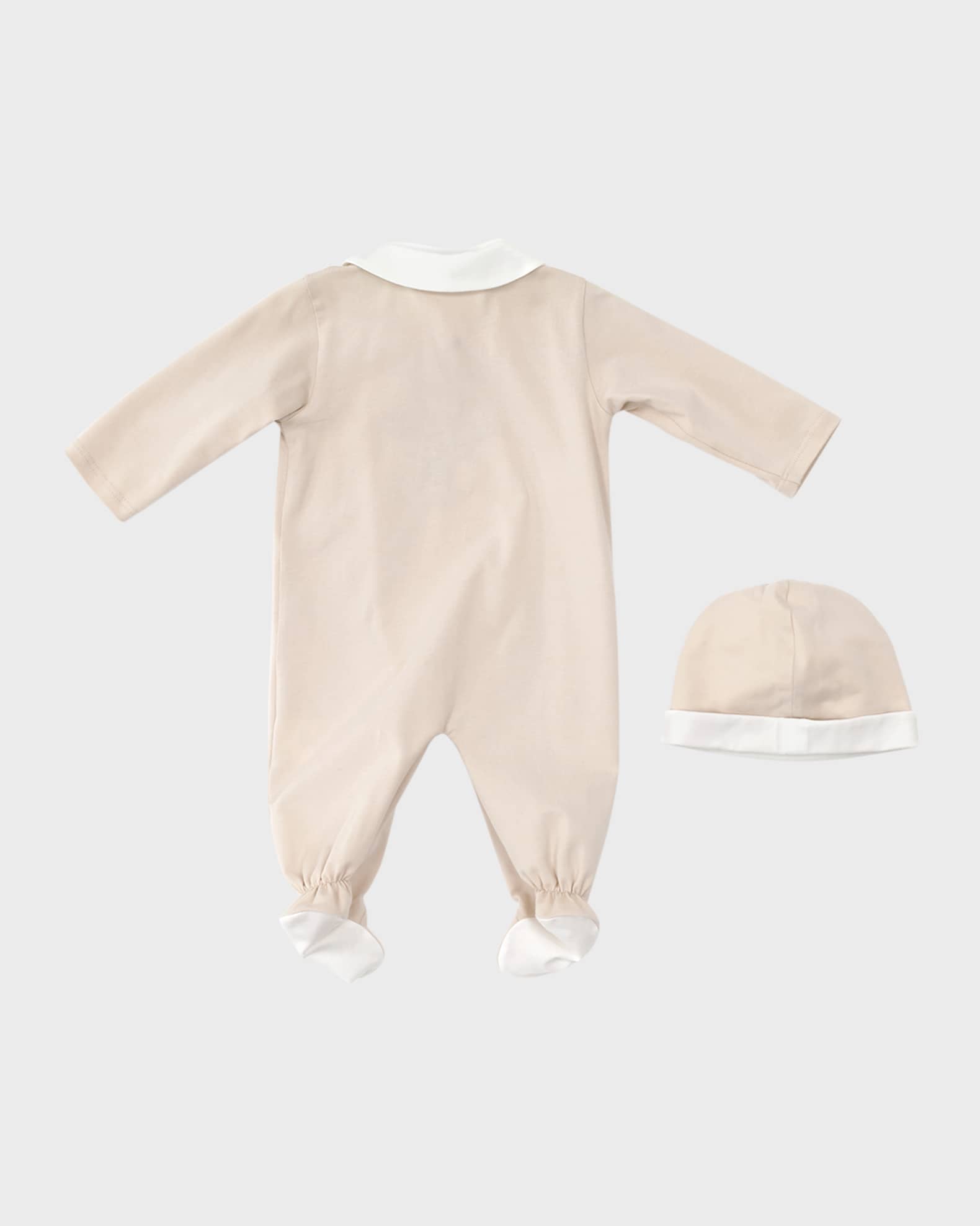 BABY FOOTIE AND HAT SET WITH ORIGINAL FF BEAR PRINT 1